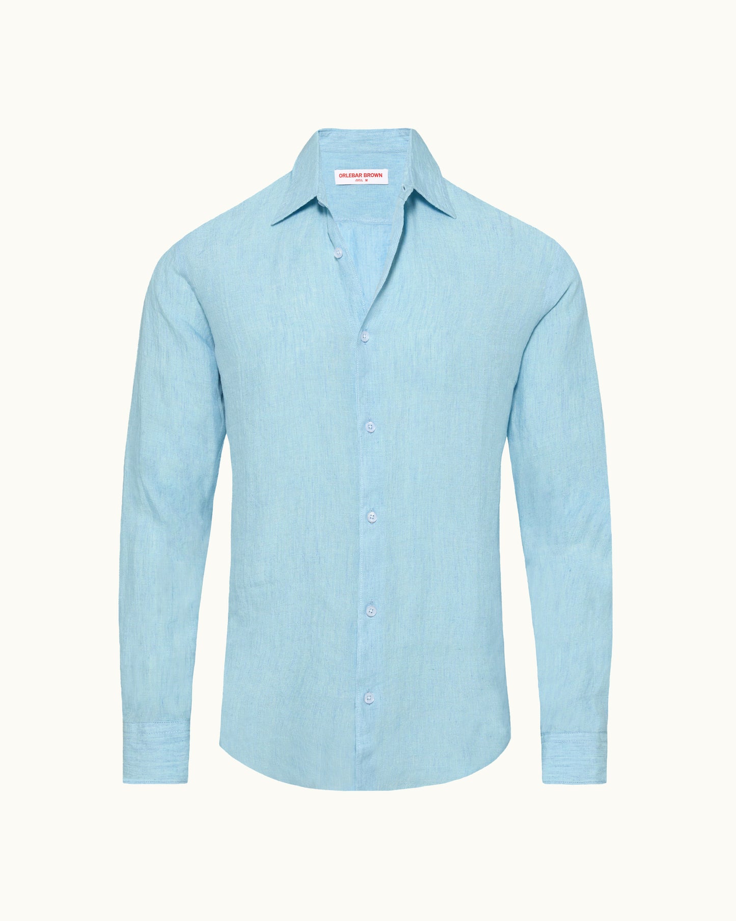 Light blue dress shirt on a white background