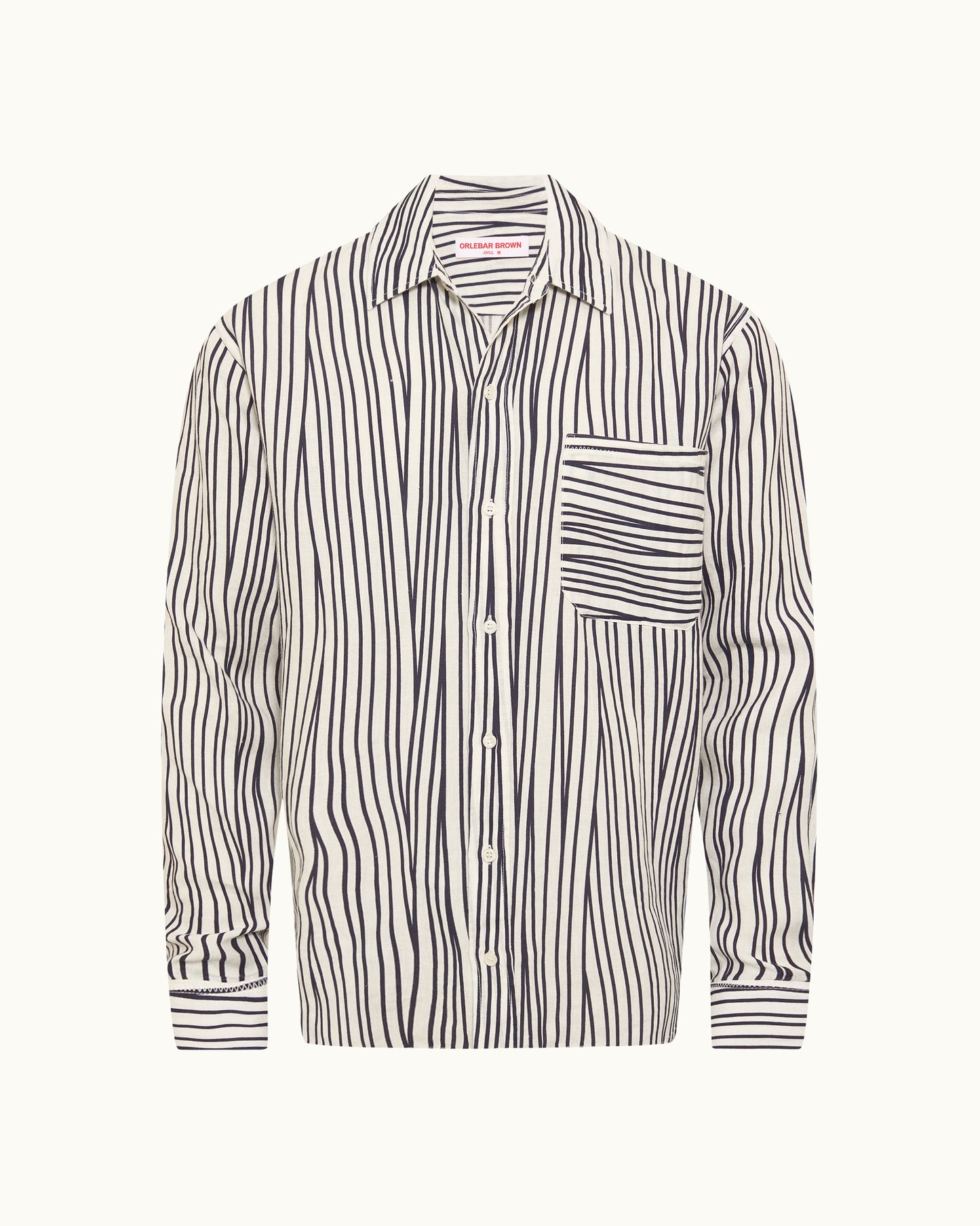 Black and white striped shirt on a white background