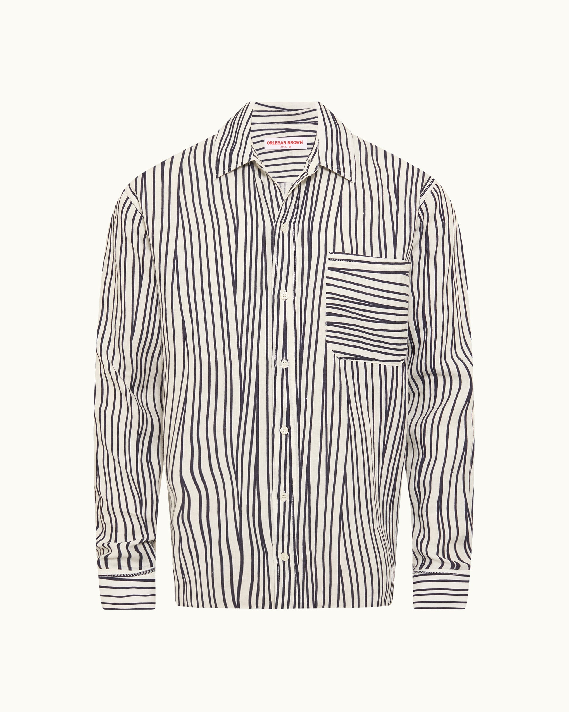 Black and white striped shirt on a white background
