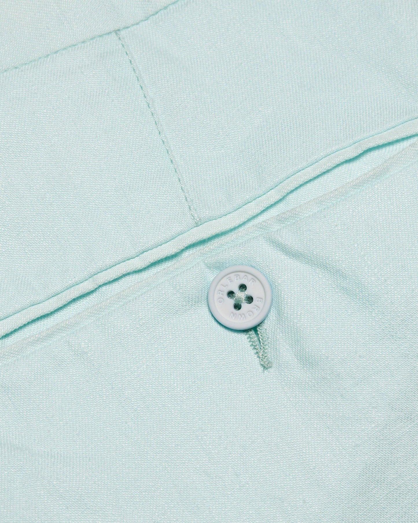 Griffon Linen - Mens Clear Sky Tailored Fit Washed Linen Trousers Detail 2 View