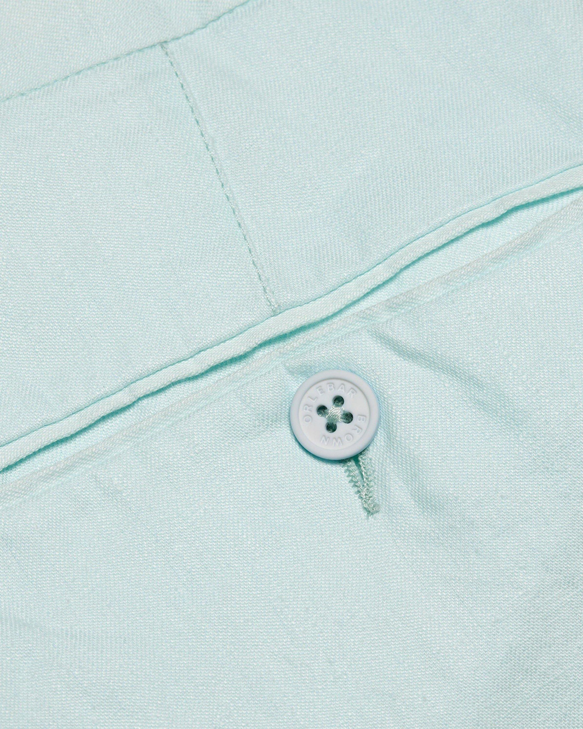 Griffon Linen - Mens Clear Sky Tailored Fit Washed Linen Trousers Detail 2 View