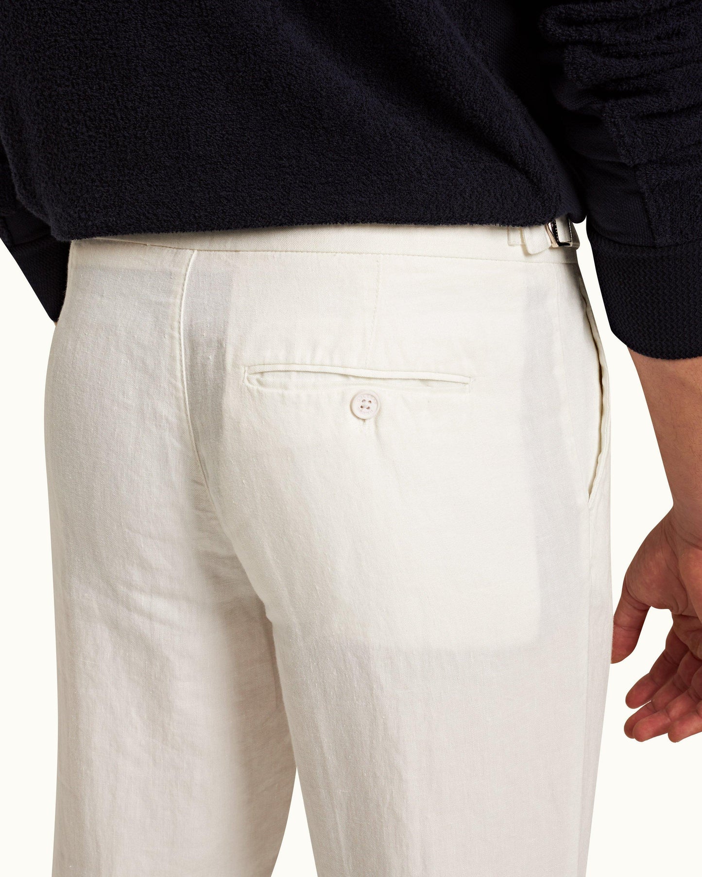 Griffon Linen - Mens Sandbar Tailored Fit Linen Trousers Detail 1 View