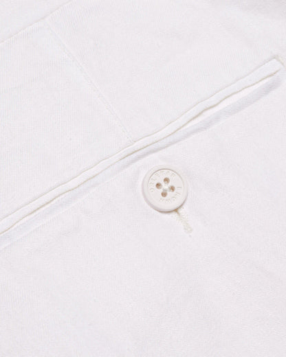 Griffon Linen - Mens Tailored Fit Washed Linen Trousers In White Detail 2 View