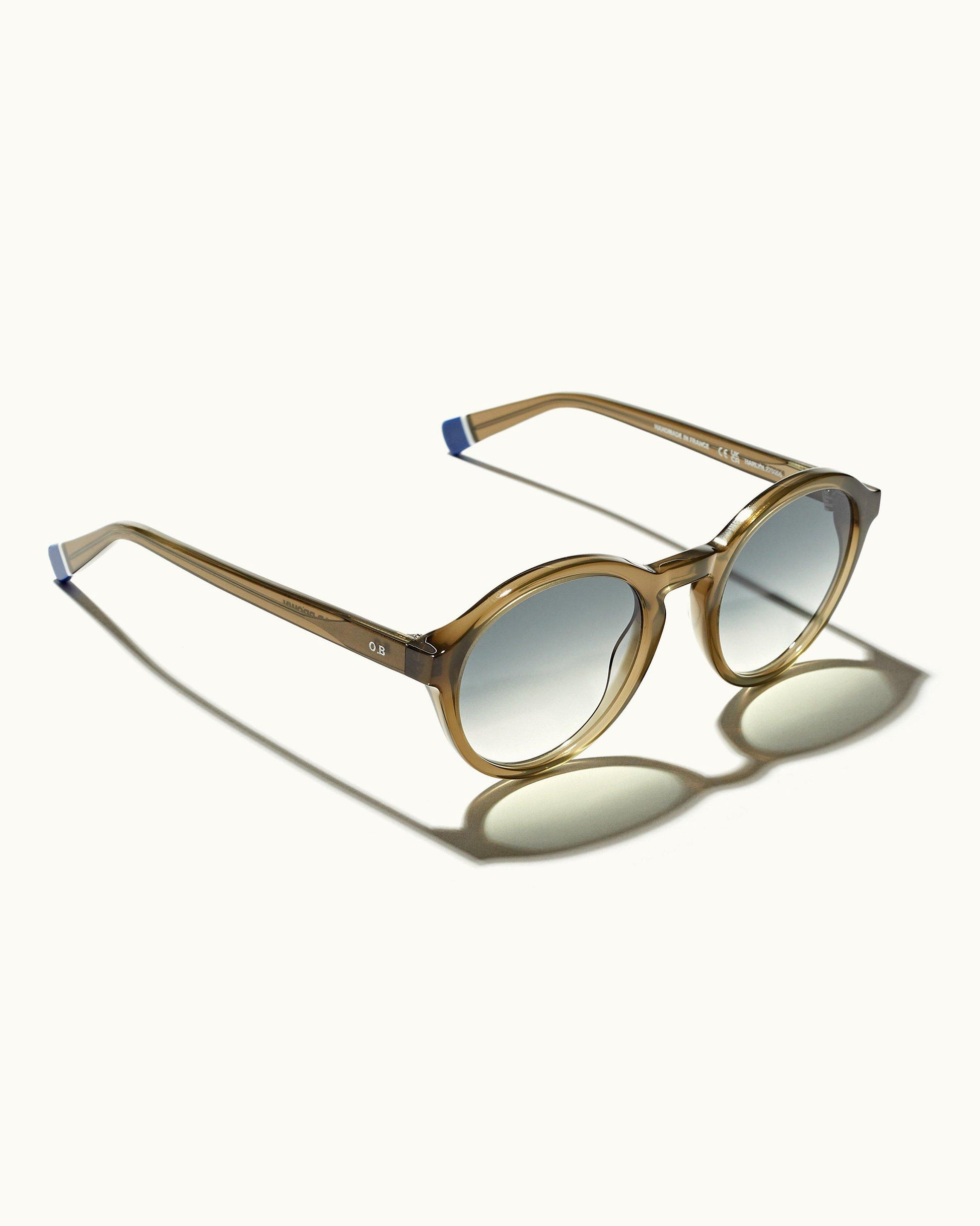 Harlyn - Mens Sage Round Sunglasses Half View