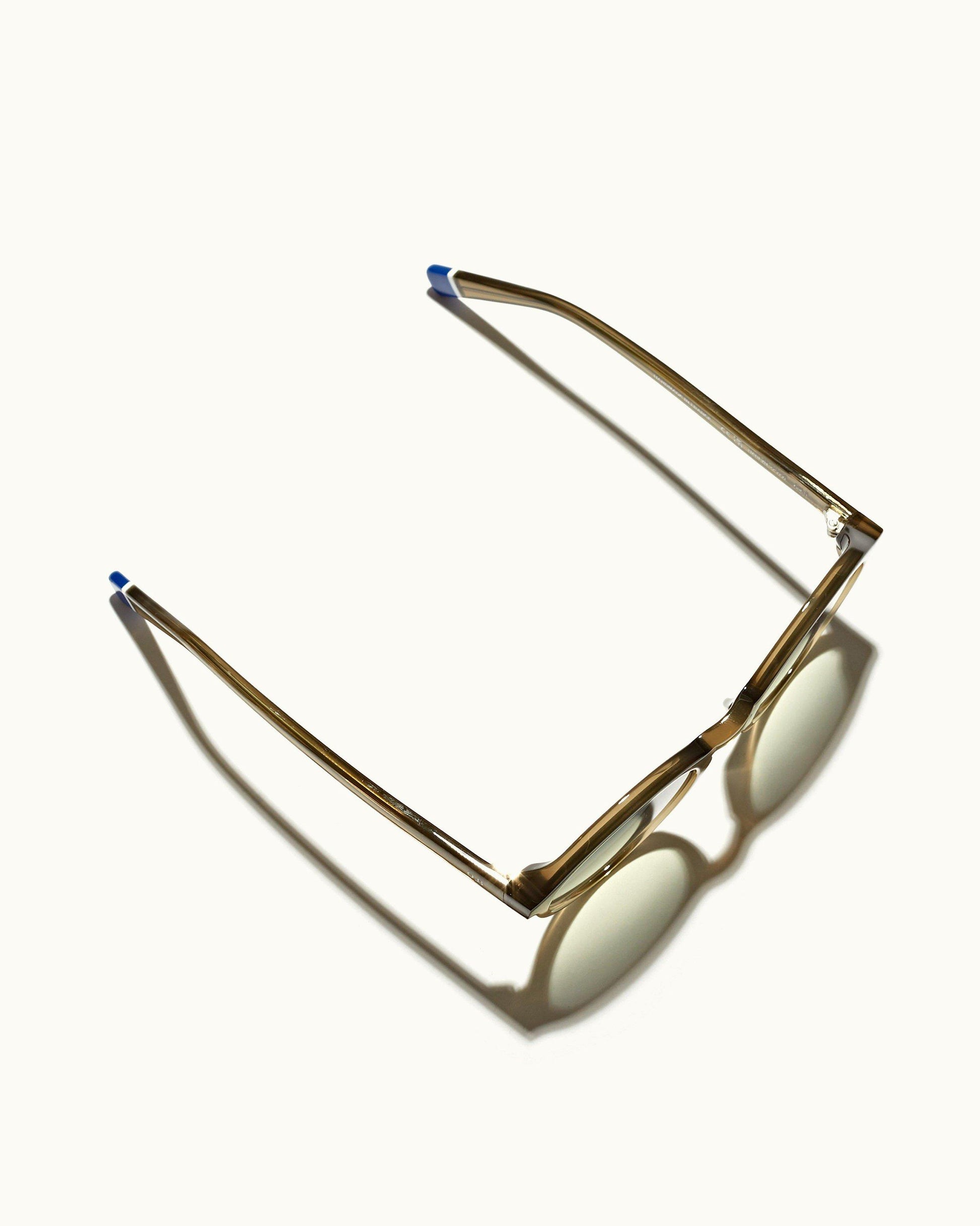 Harlyn - Mens Sage Round Sunglasses Overhead View