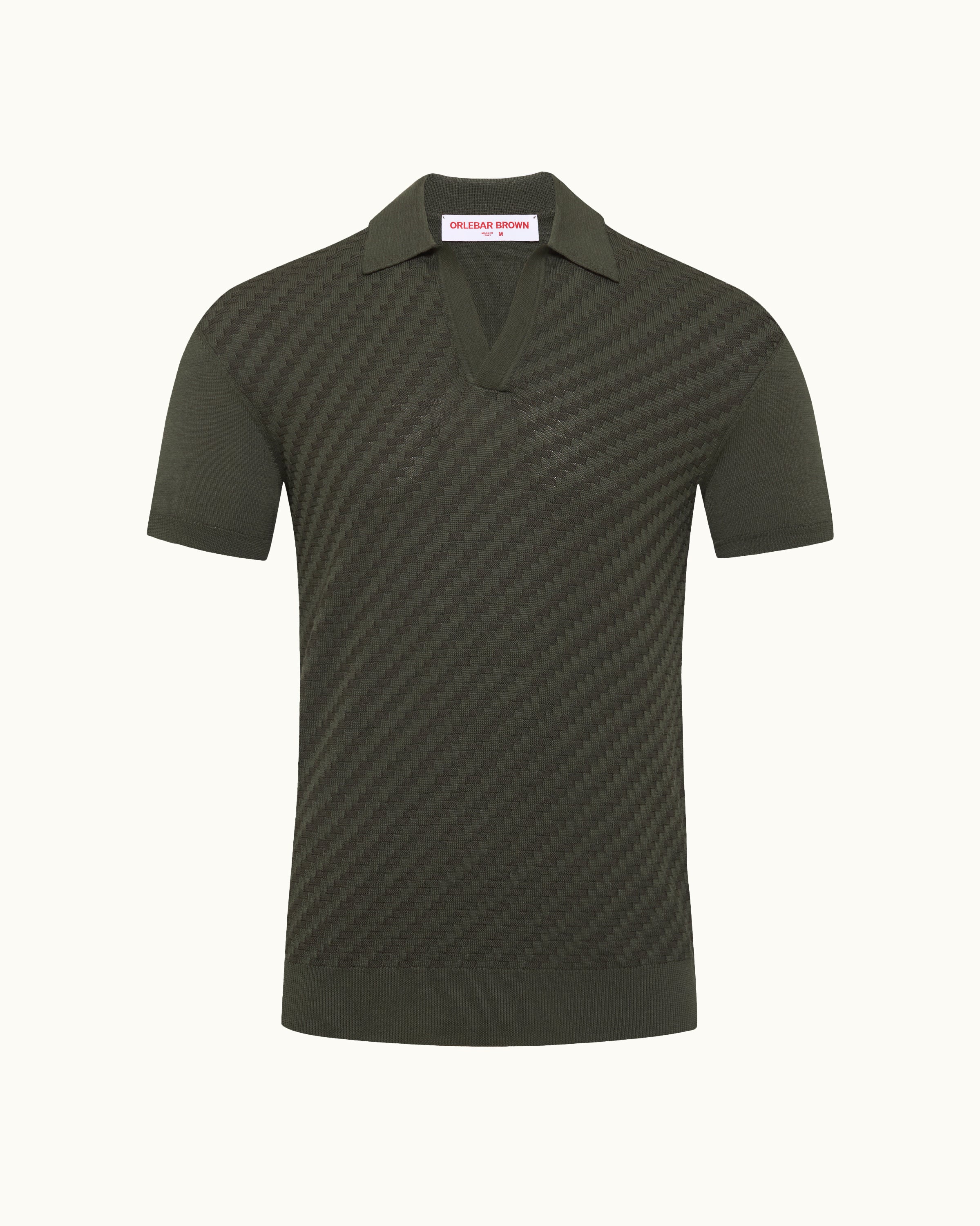 Orlebar Brown | Tailored Fit Silk And Cotton Blend Jacquard Polo