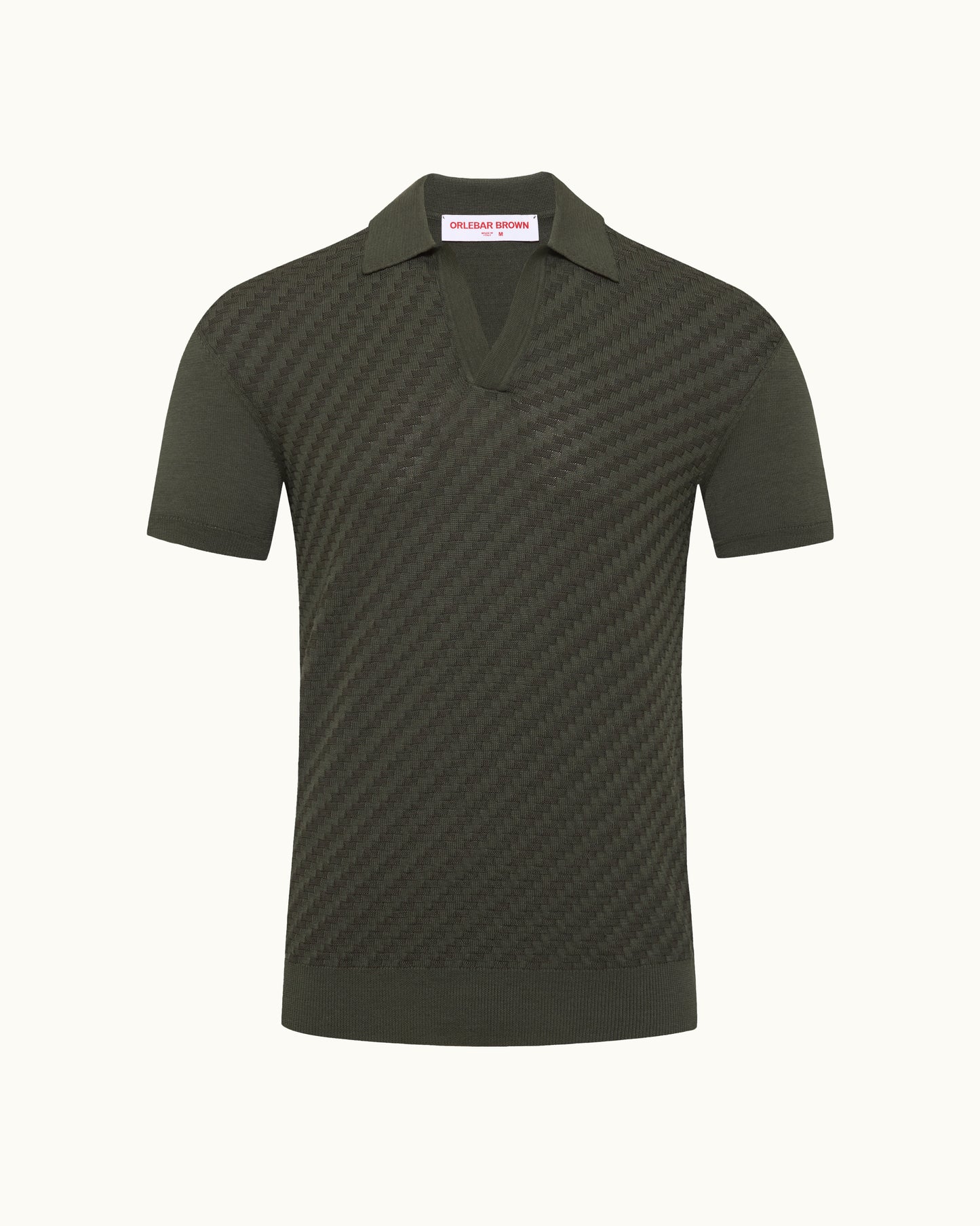 Green textured shirt on a white background