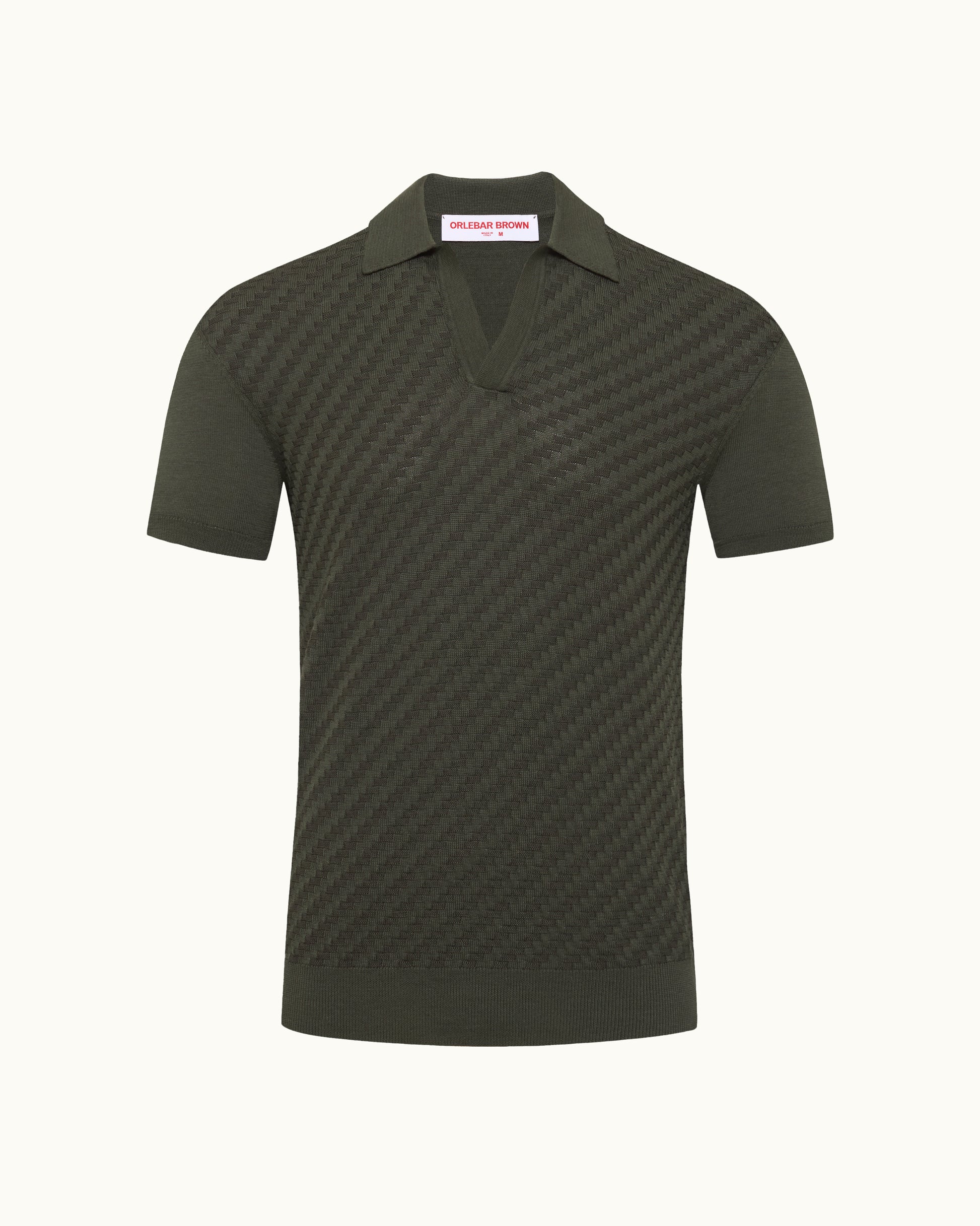 Green textured shirt on a white background