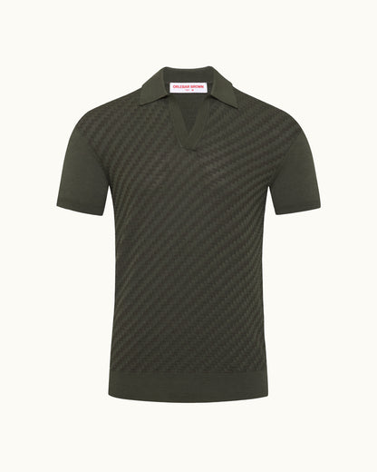 Green textured shirt on a white background