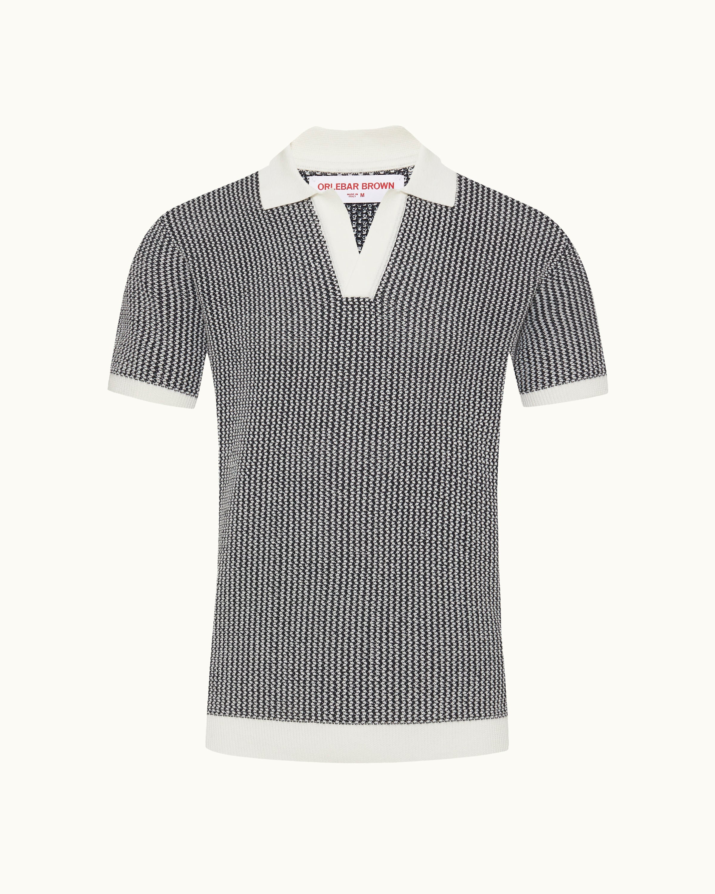 Orlebar Brown | Men's Tailored Fit Two-Colour Chevron Cotton Knit