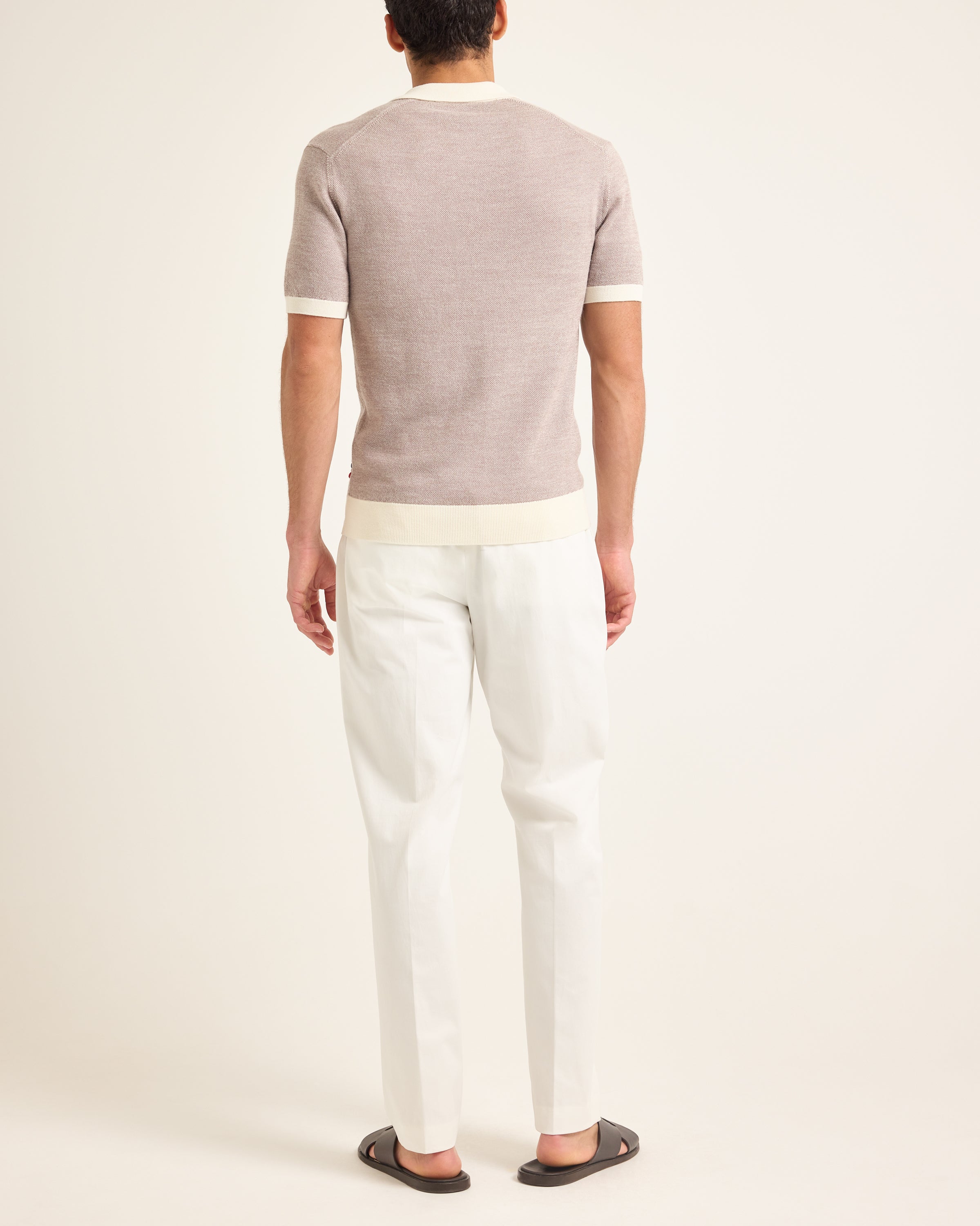 Brown Contrast Polo Shirt | Tailored Two-Tone Style – ORLEBAR BROWN