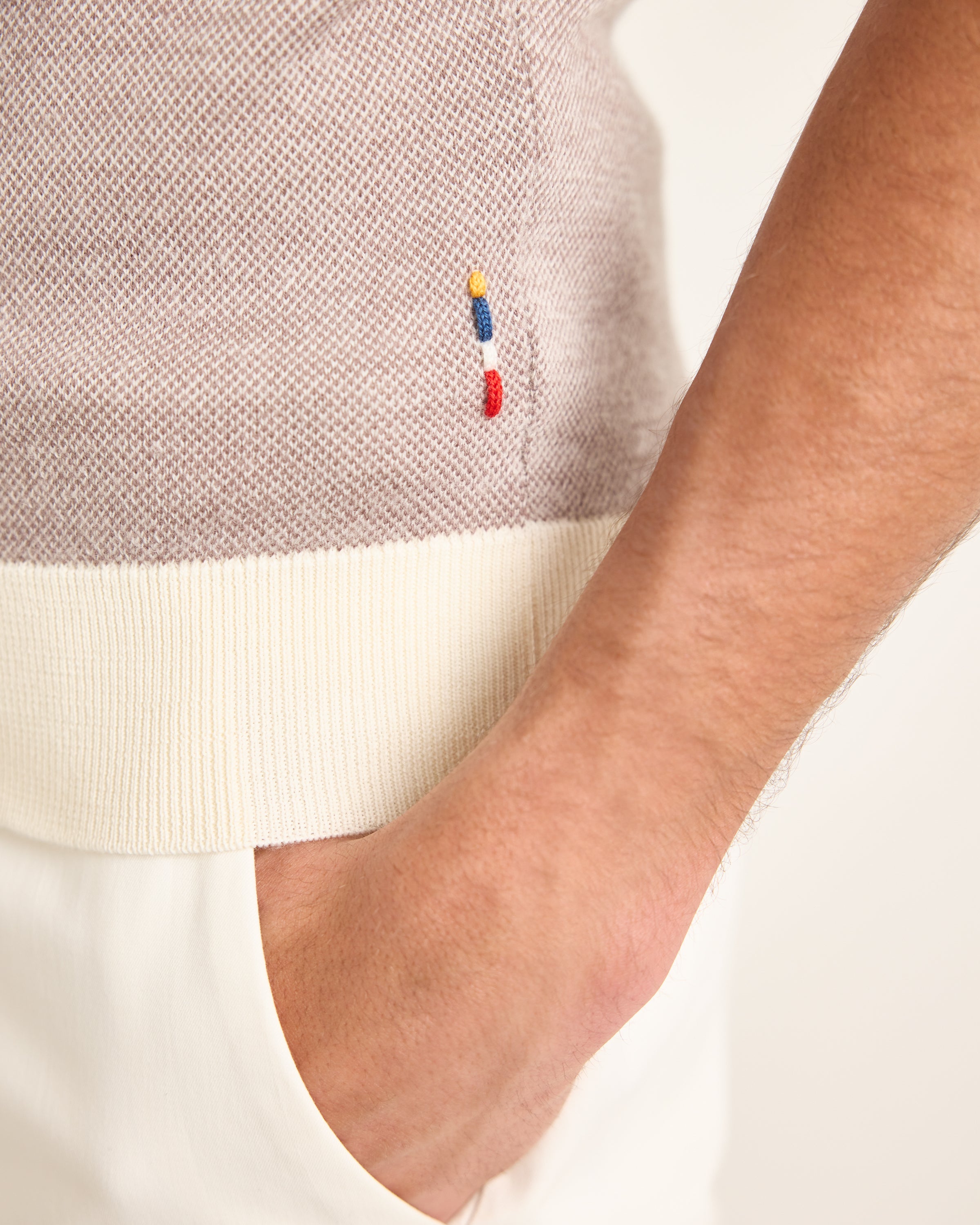 Brown Contrast Polo Shirt | Tailored Two-Tone Style – ORLEBAR BROWN