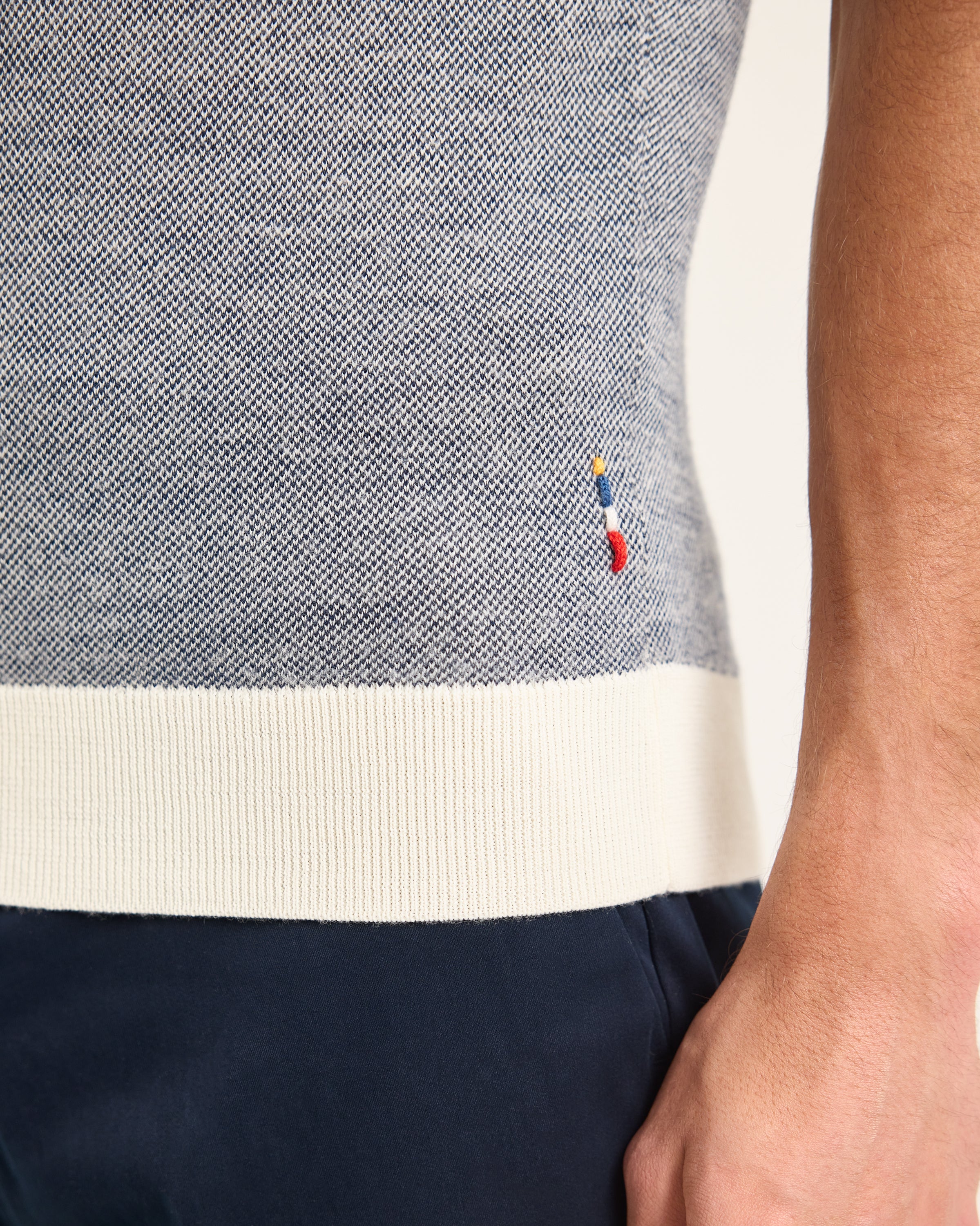 Blue Contrast Polo Shirt | Luxury Summer Knit – ORLEBAR BROWN