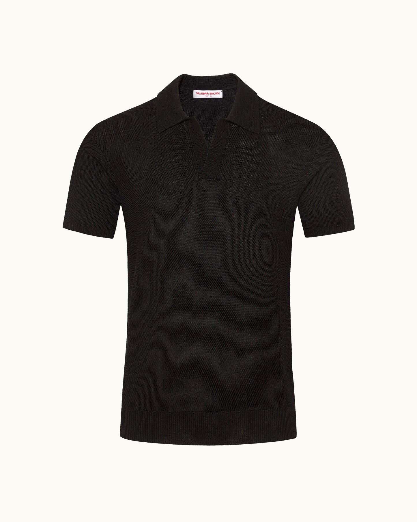 Black polo shirt on a white background