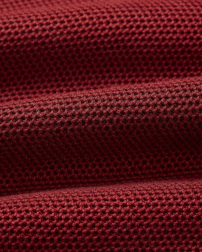 Horton Pique - Copper Red Tailored Fit Mercerised Cotton Polo Shirt Detail Other