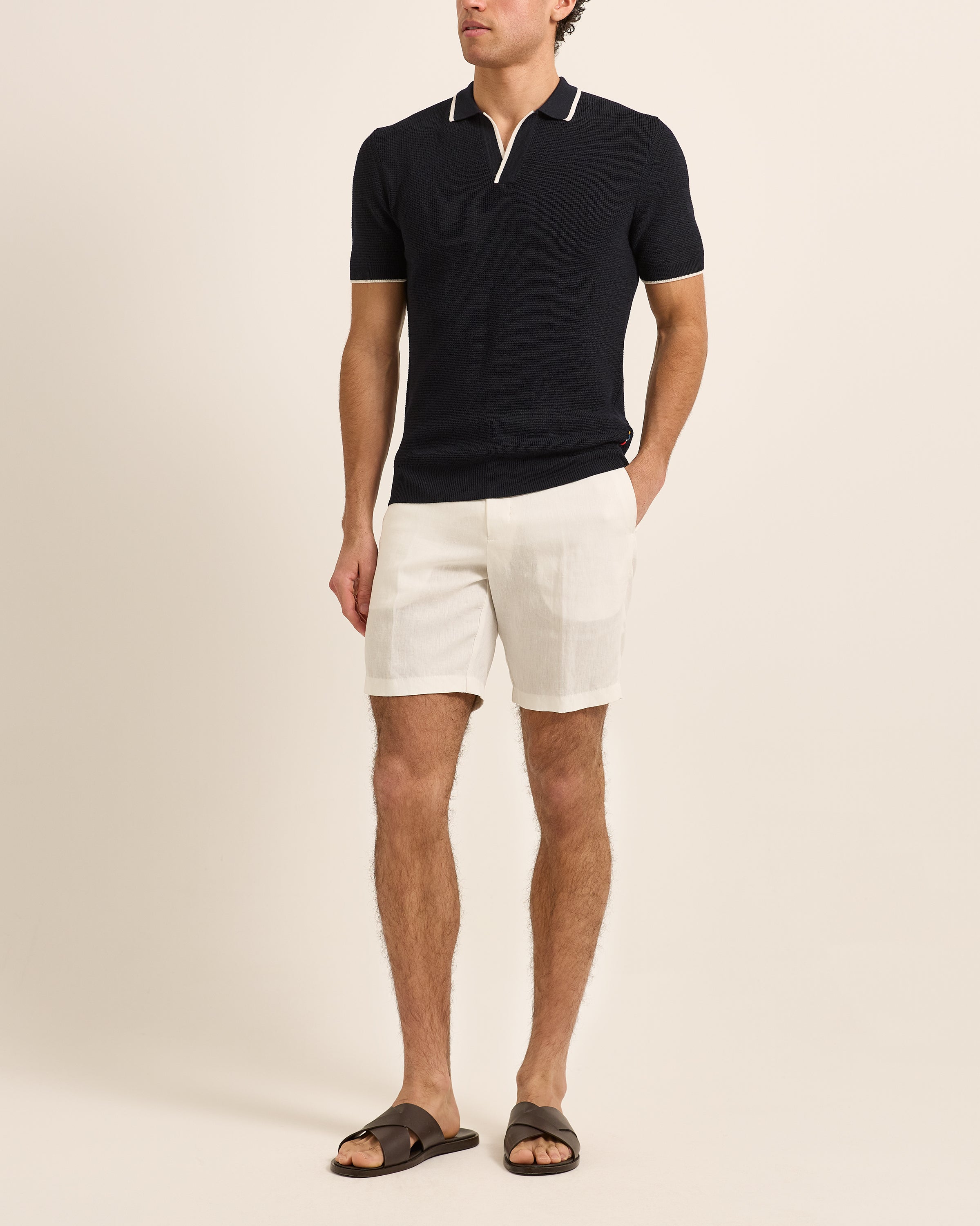 ORLEBAR BROWN ポロ Horton - Navy Stripe Tailored Fit Resort Collar Polo Shirt