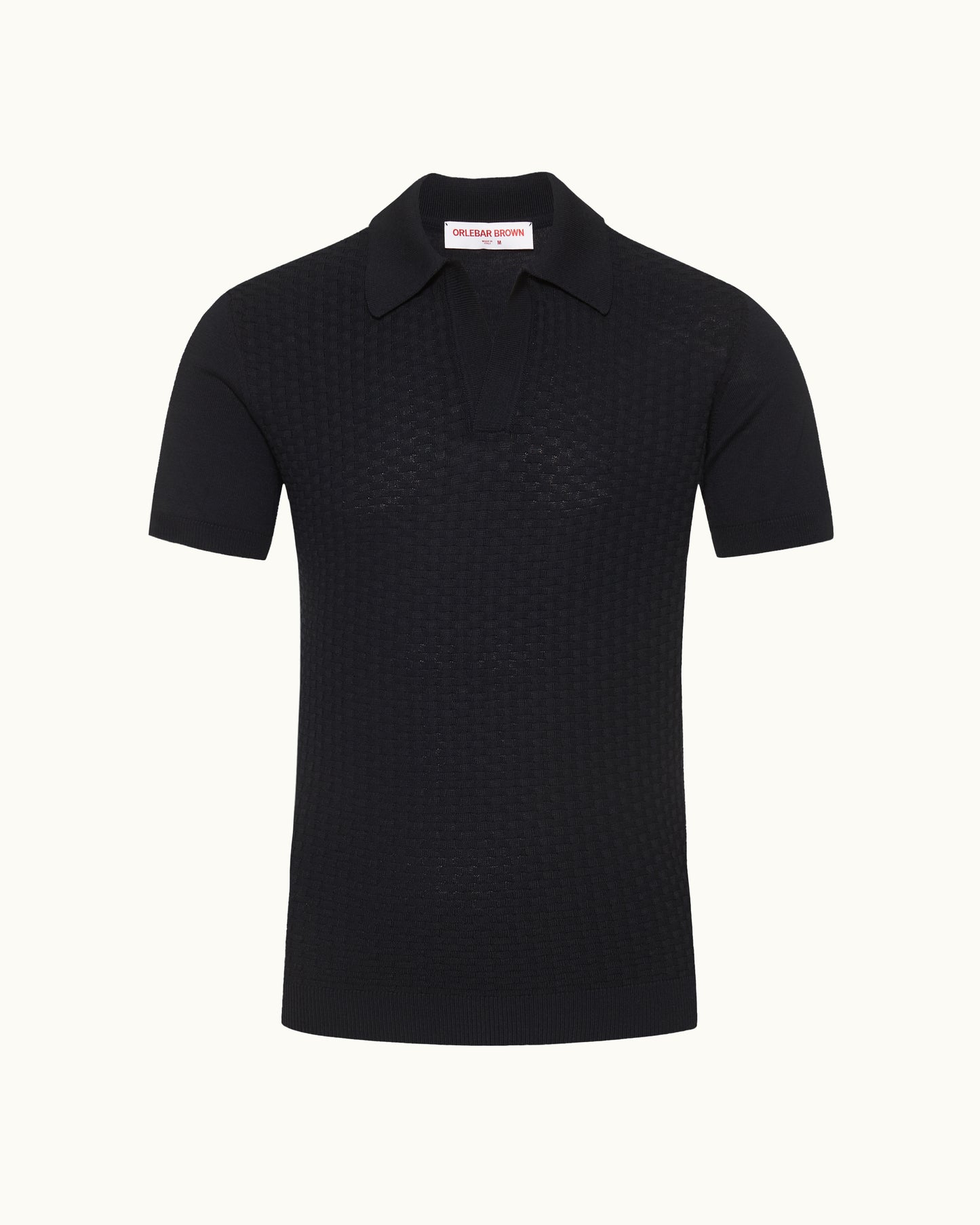Black polo shirt on a white background