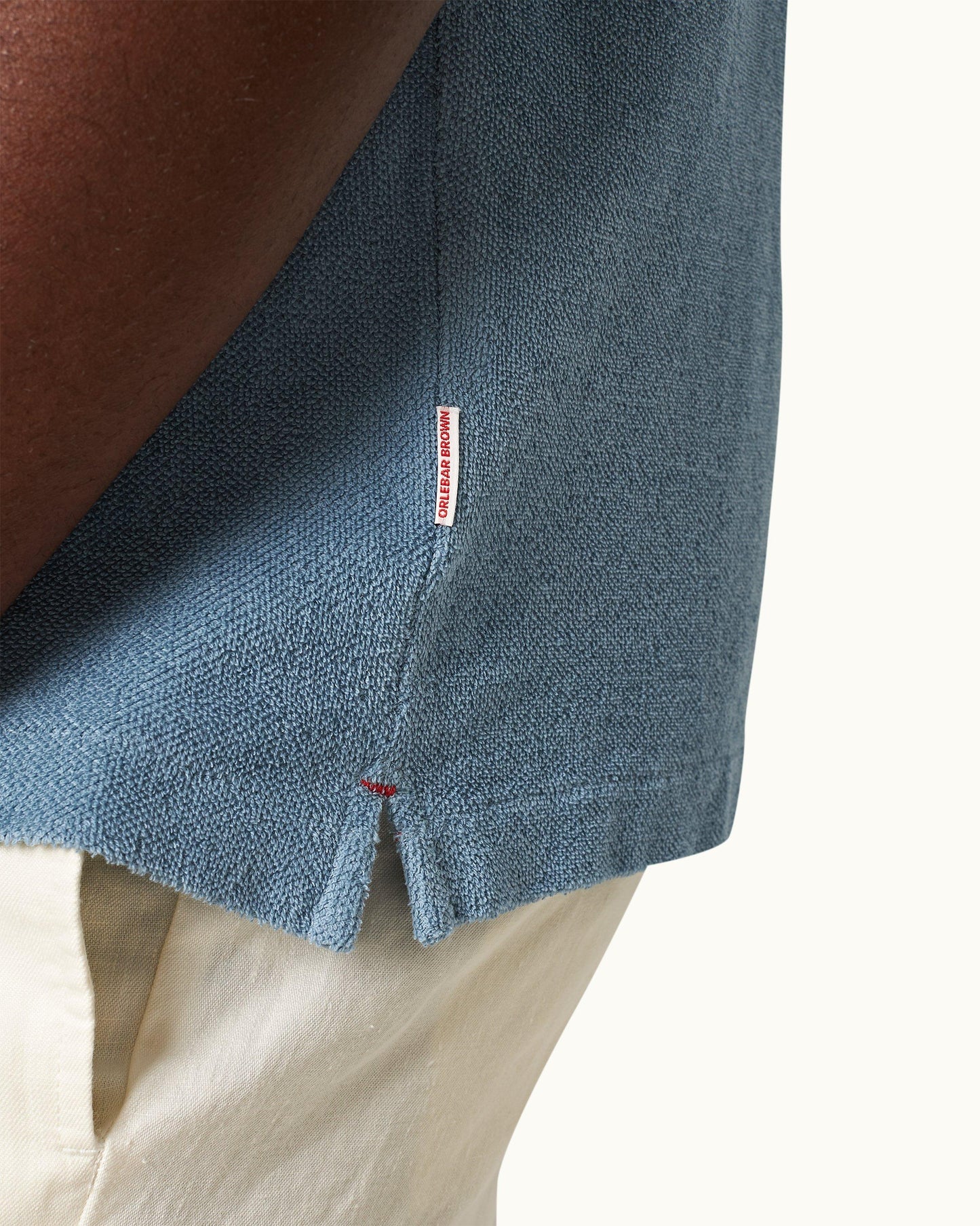 Howell Towelling - Relaxed Fit Capri Collar Cotton Towelling Shirt In Wish Blue Detail 1