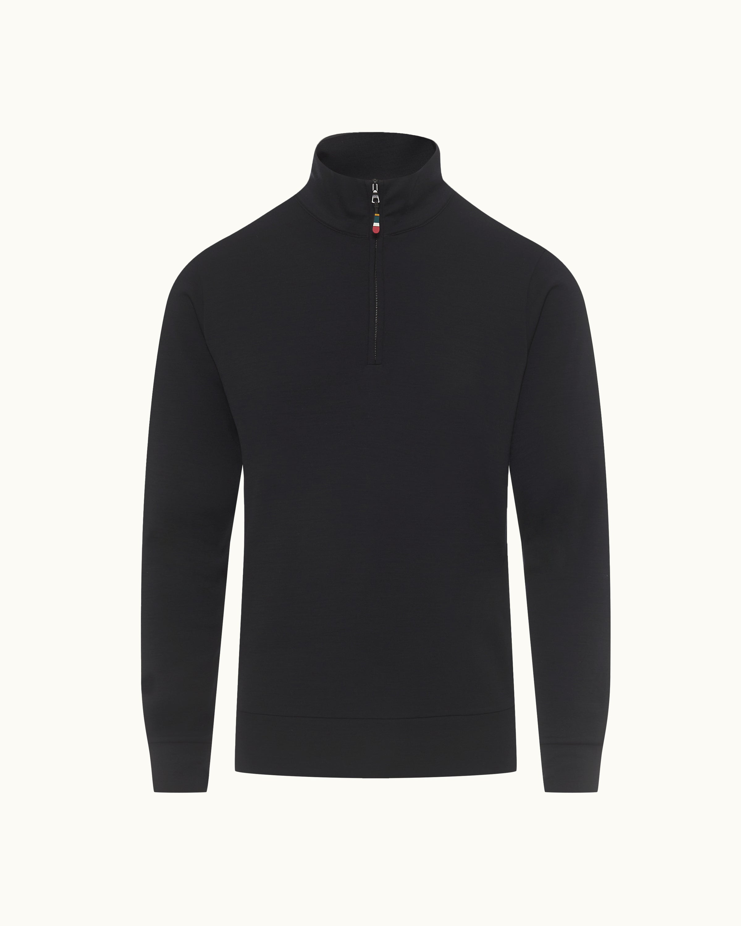 Orlebar Brown | Night Iris Classic Fit Half-Zip Funnel Neck Merino