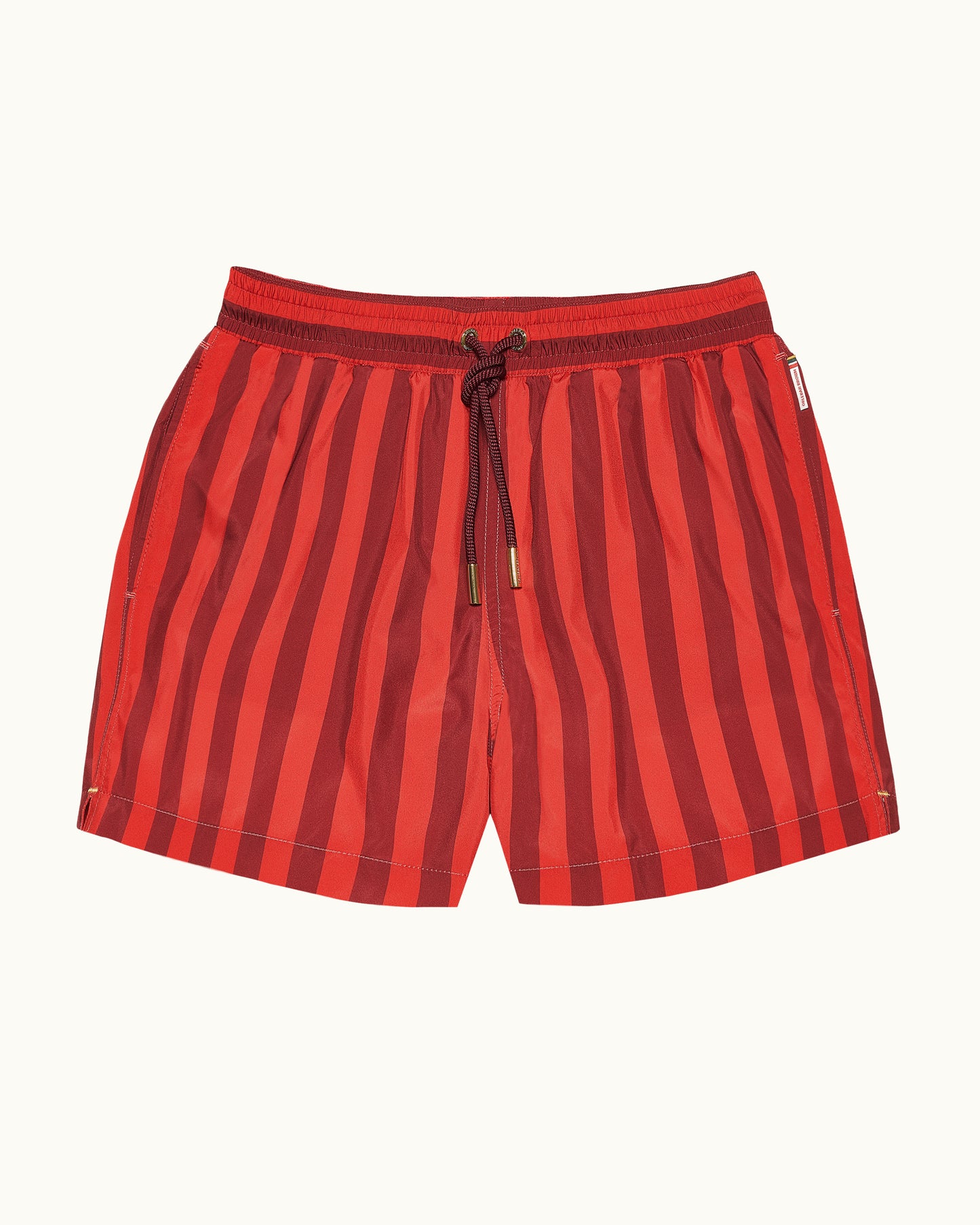 Red striped shorts on a white background