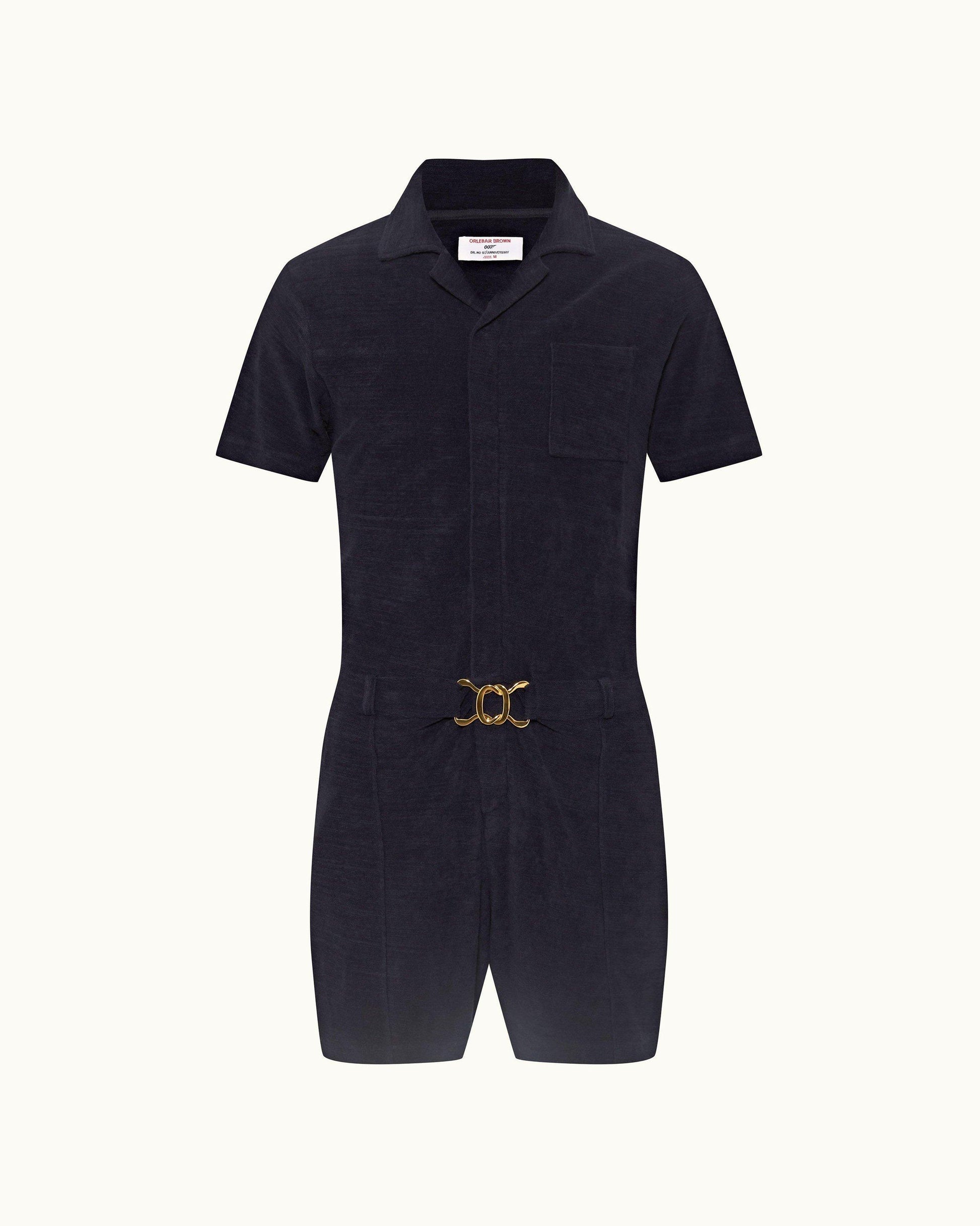 Goldfinger Onesie - Mens Midnight Navy 007 Goldfinger Onesie Front View