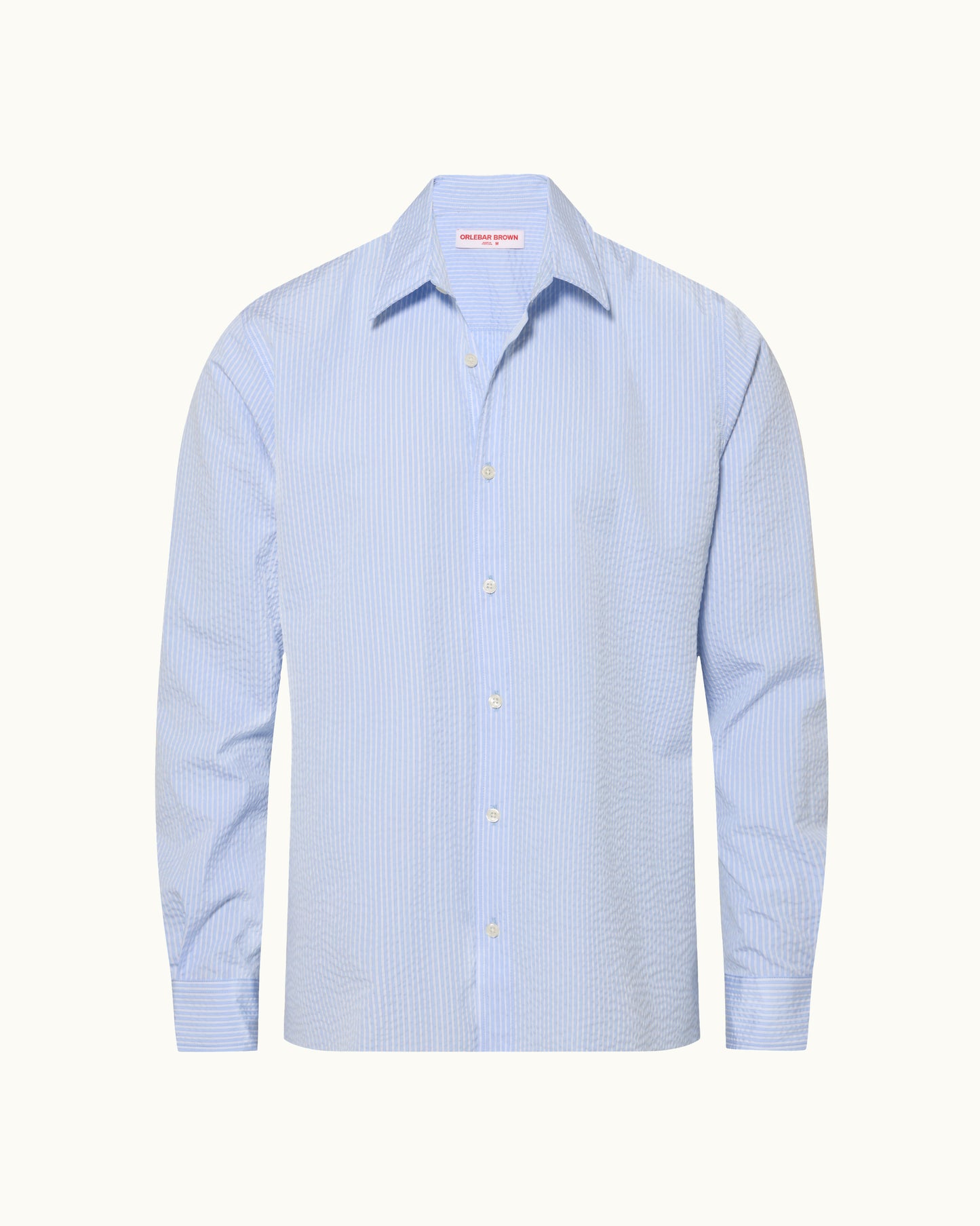 Light blue checkered shirt on a white background