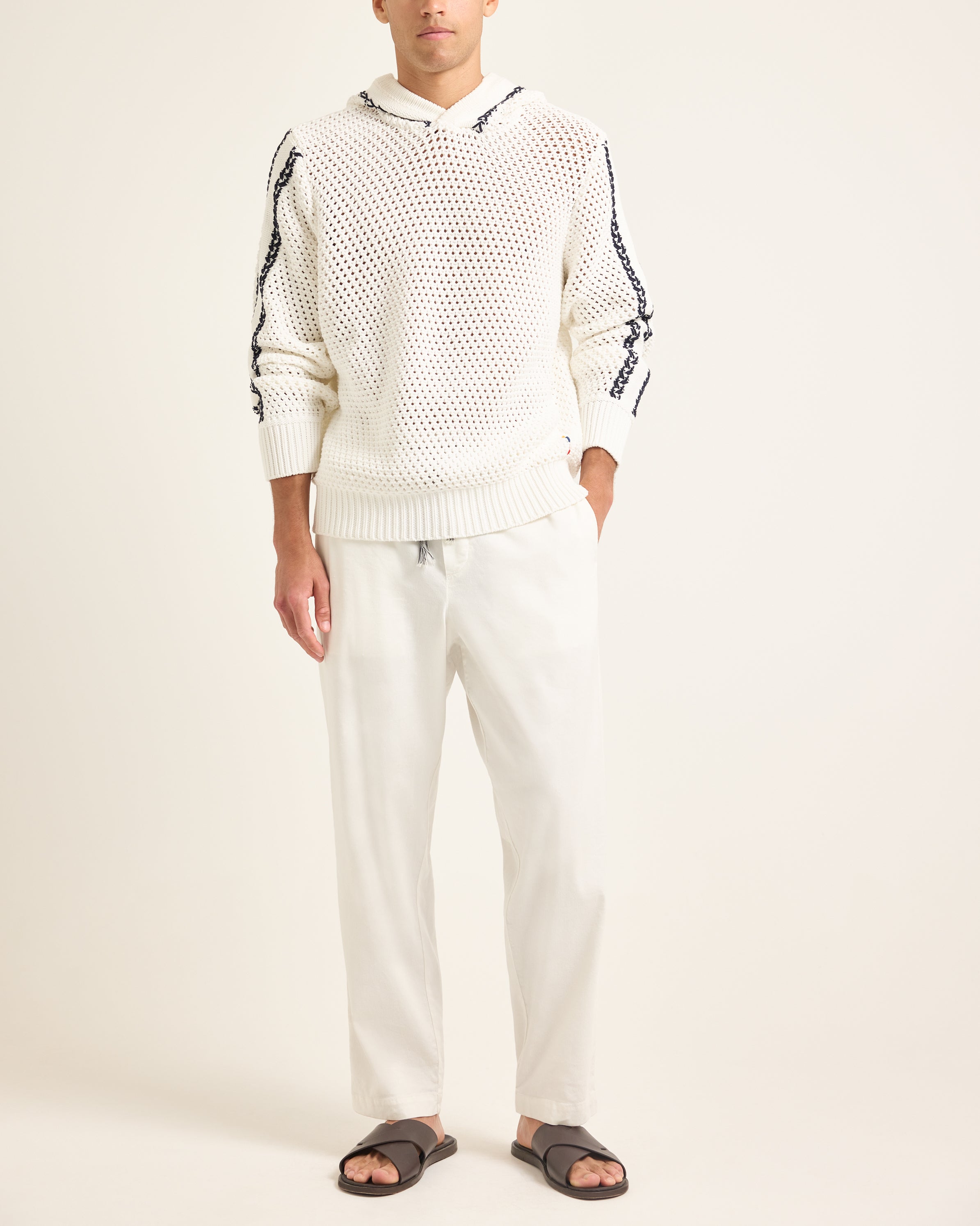 White & Night Iris Textured Knit | Mens Statement Jumper – ORLEBAR