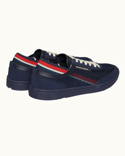 Larson - Mens Navy O.B Stripe Shoe You Can Swim In Back View