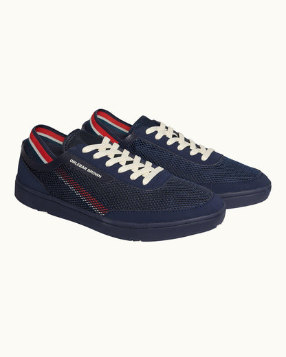 Larson - Mens Navy O.B Stripe Shoe You Can Swim In Front View