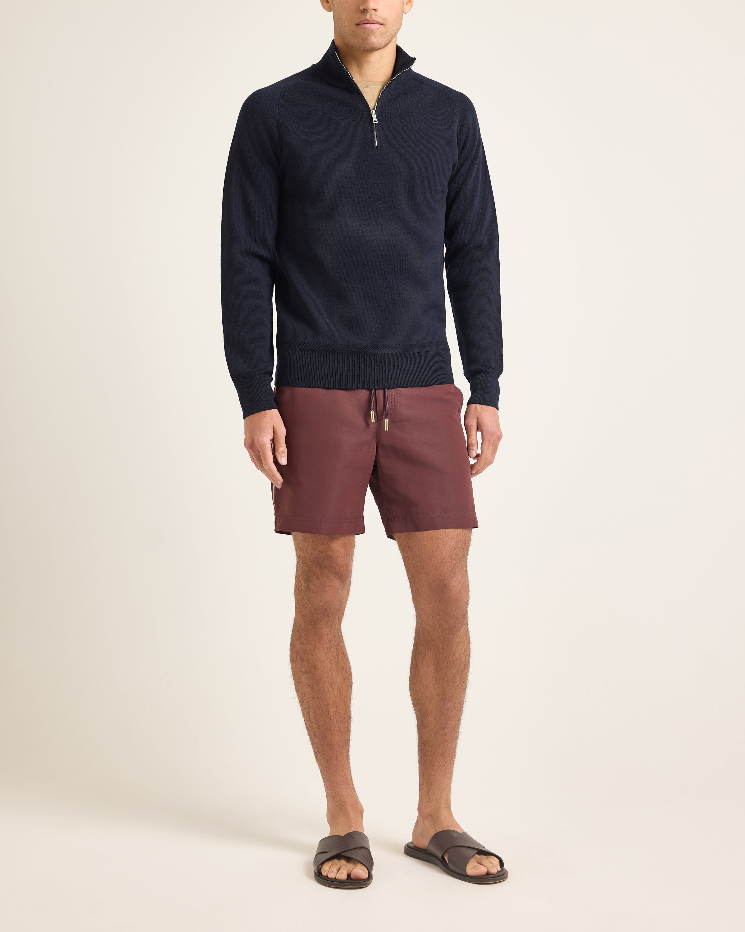 ORLEBAR BROWN ホワイト長袖ポロシャツ Orlebar Brown | Men's Classic Fit Capri Collar 3-Button Seersucker