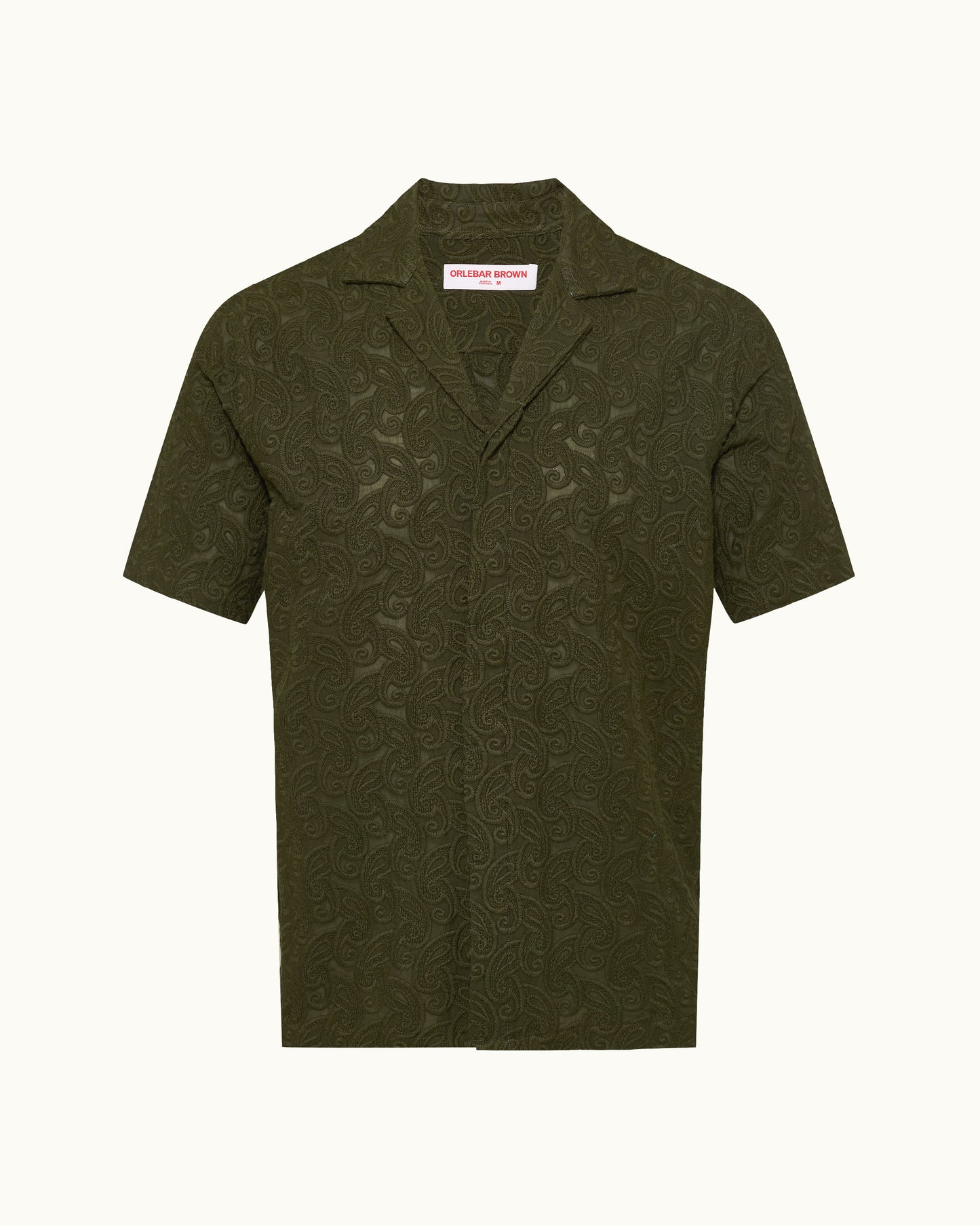 Green shirt with a collar on a white background