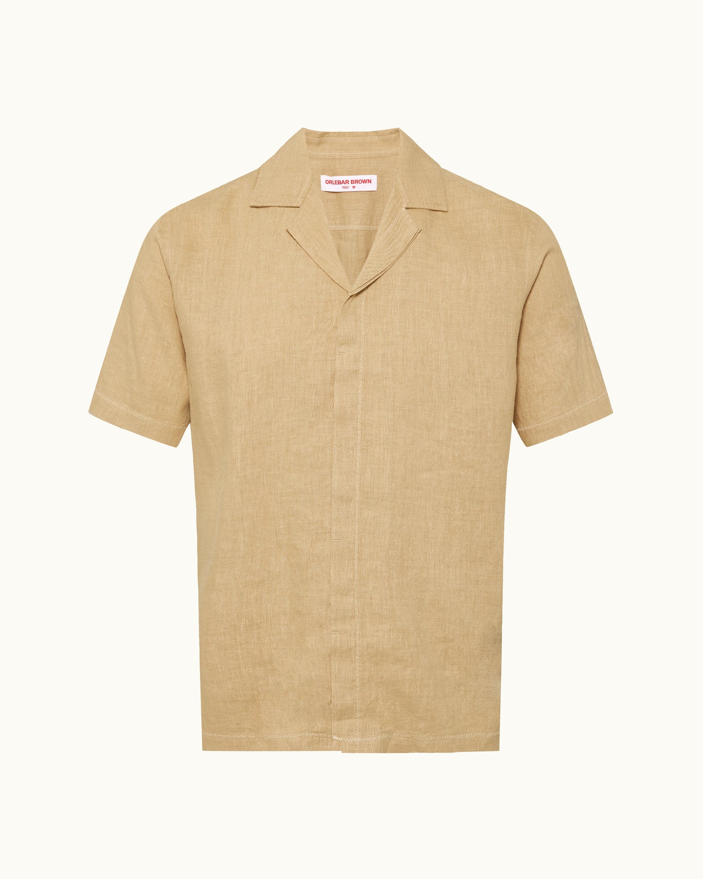Beige linen shirt on a white background