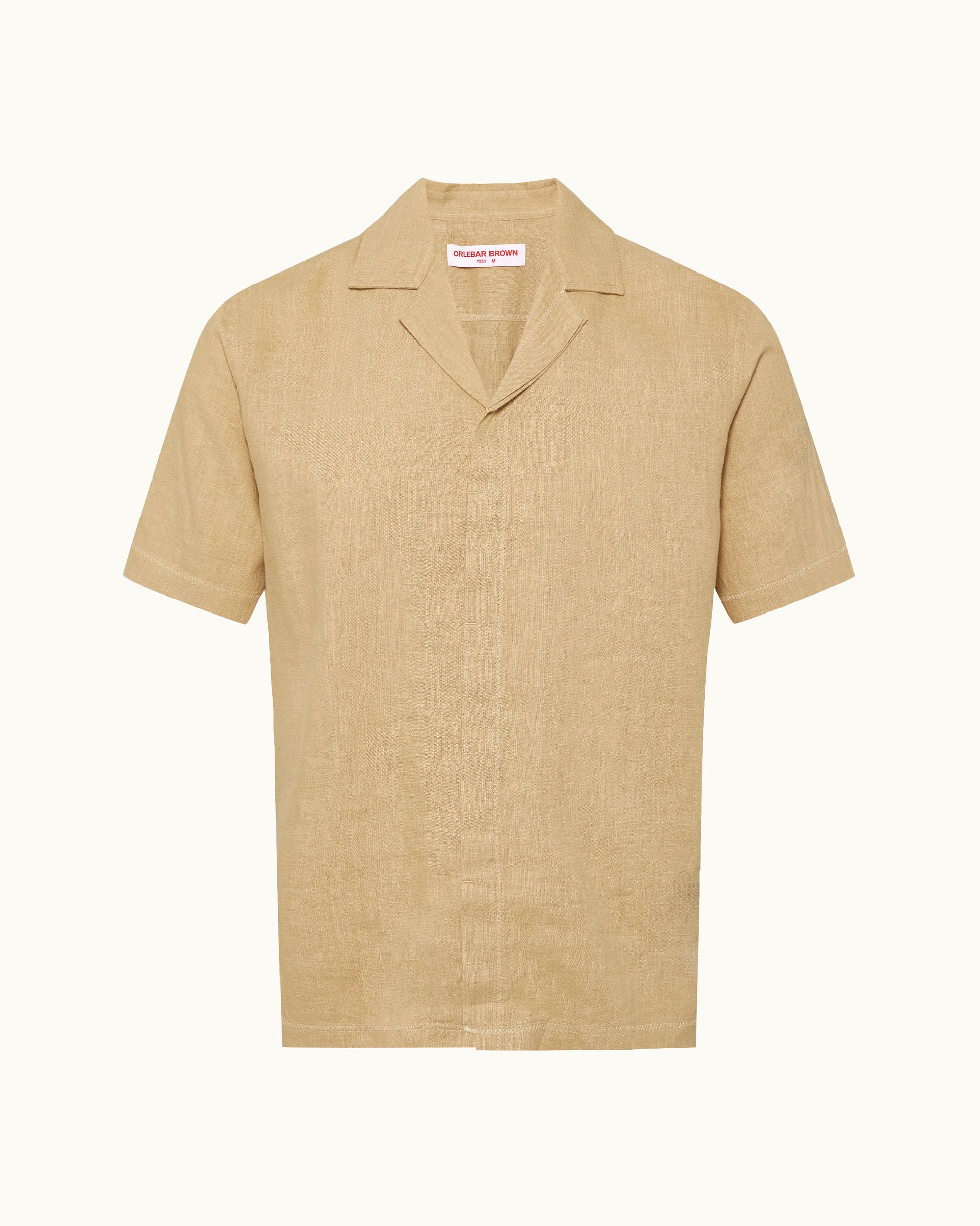 Beige linen shirt on a white background