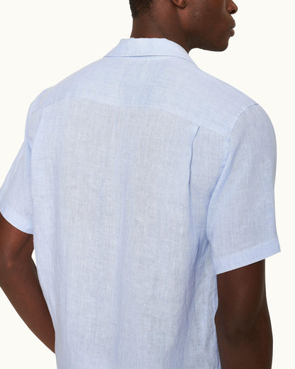 Maitan - Relaxed Fit Capri Collar Linen Shirt in Hush Detail 2