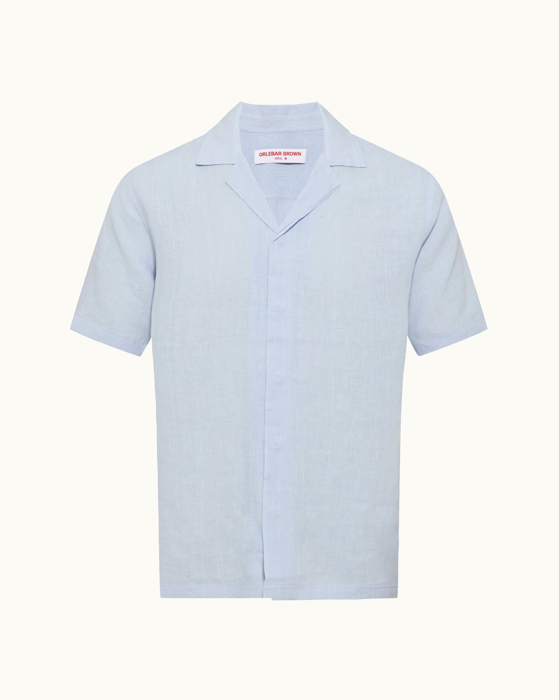 Light blue short-sleeve shirt on a white background