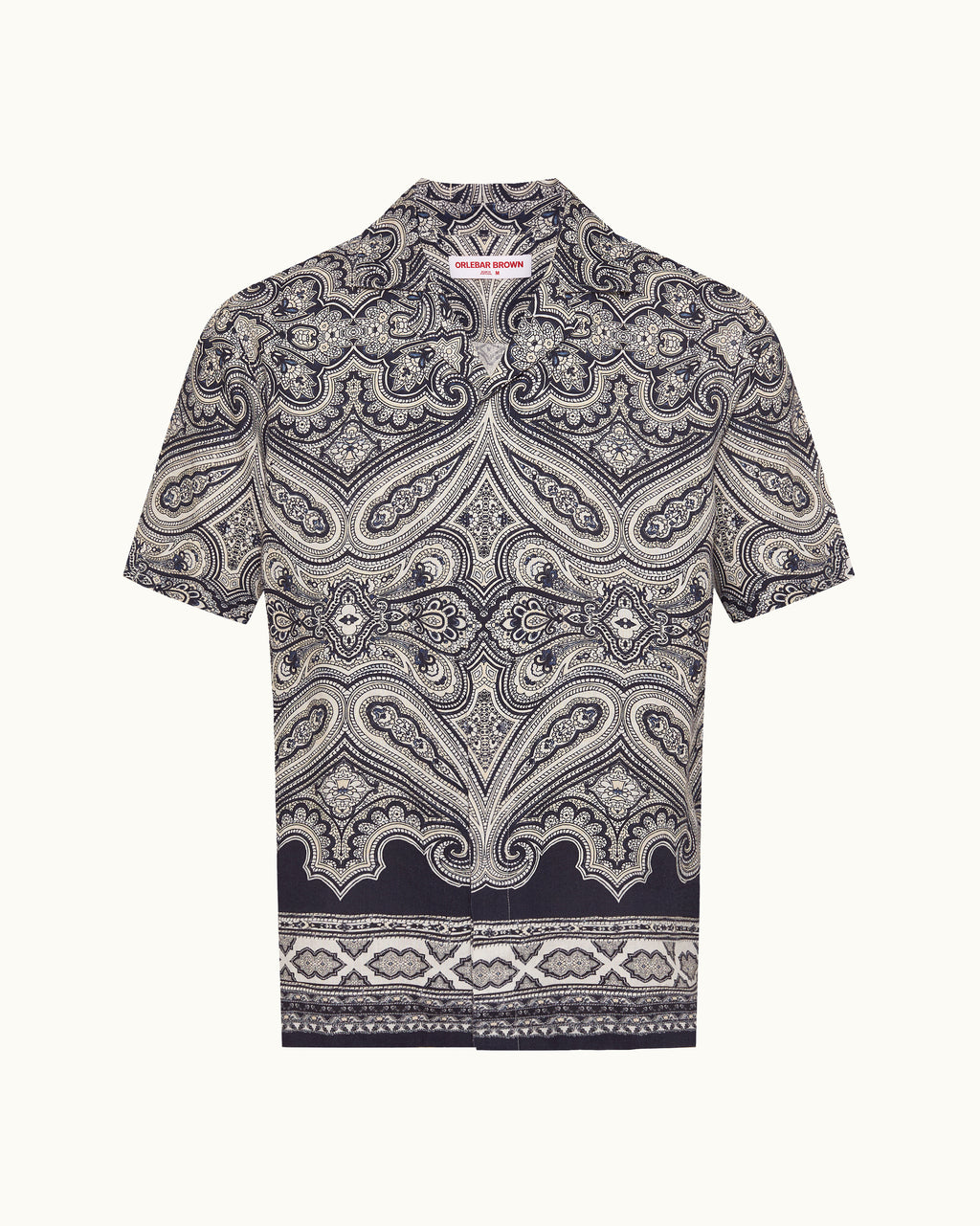 Printed black and white shirt on a white background