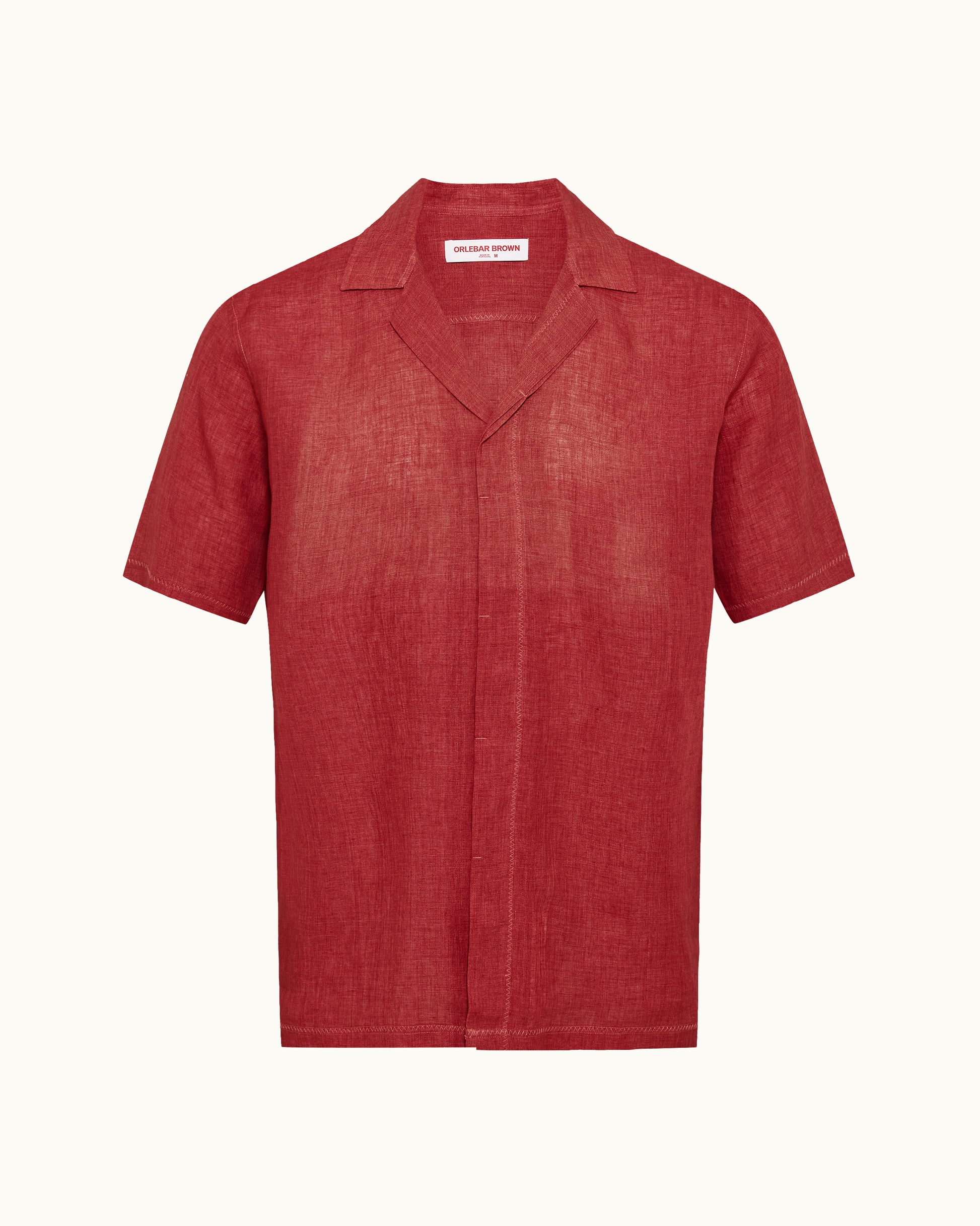 Red short-sleeve shirt on a white background