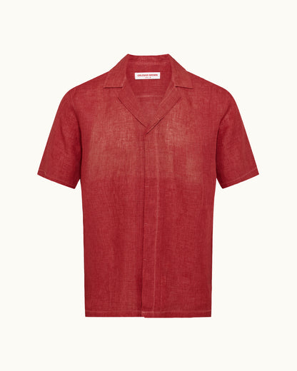 Red short-sleeve shirt on a white background
