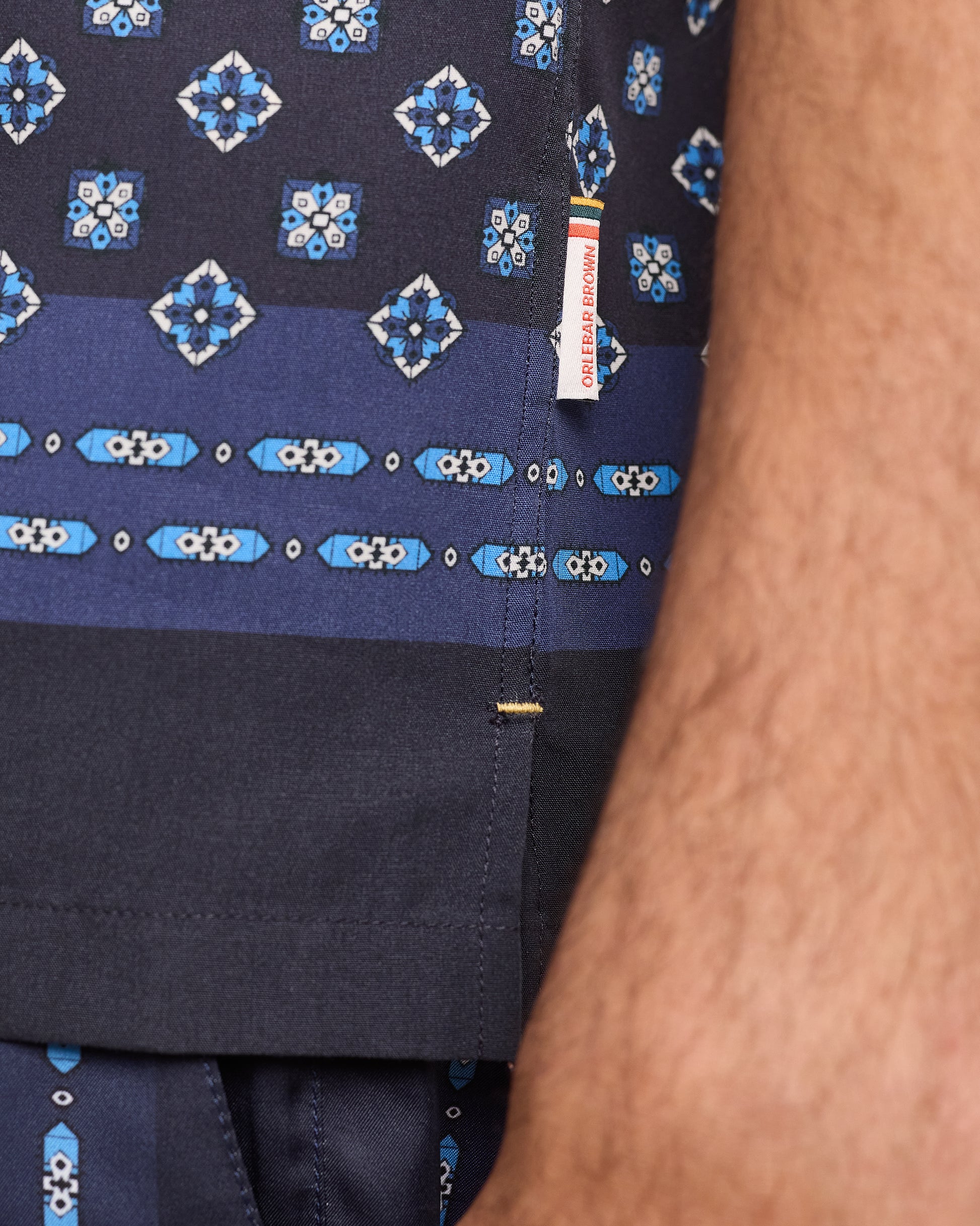 Maitan - Relaxed Fit Short Sleeve Resort Shirt In Night Iris Detail 1 View