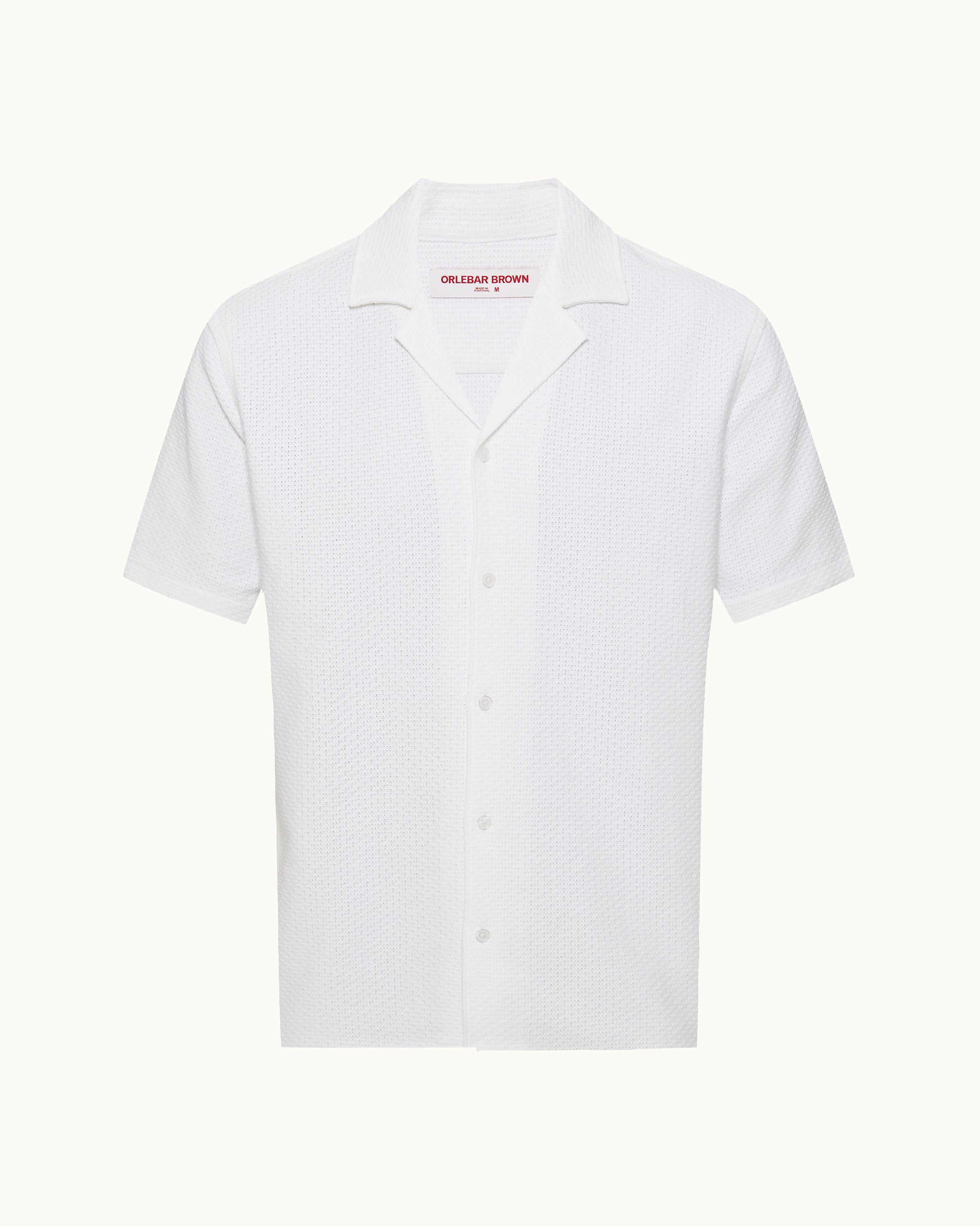 Orlebar Brown | Men's Relaxed Fit Capri Collar Open Weave Italian