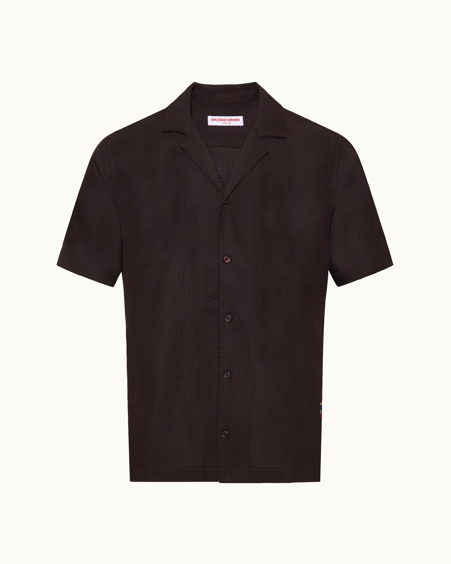 Black short-sleeve shirt on a white background