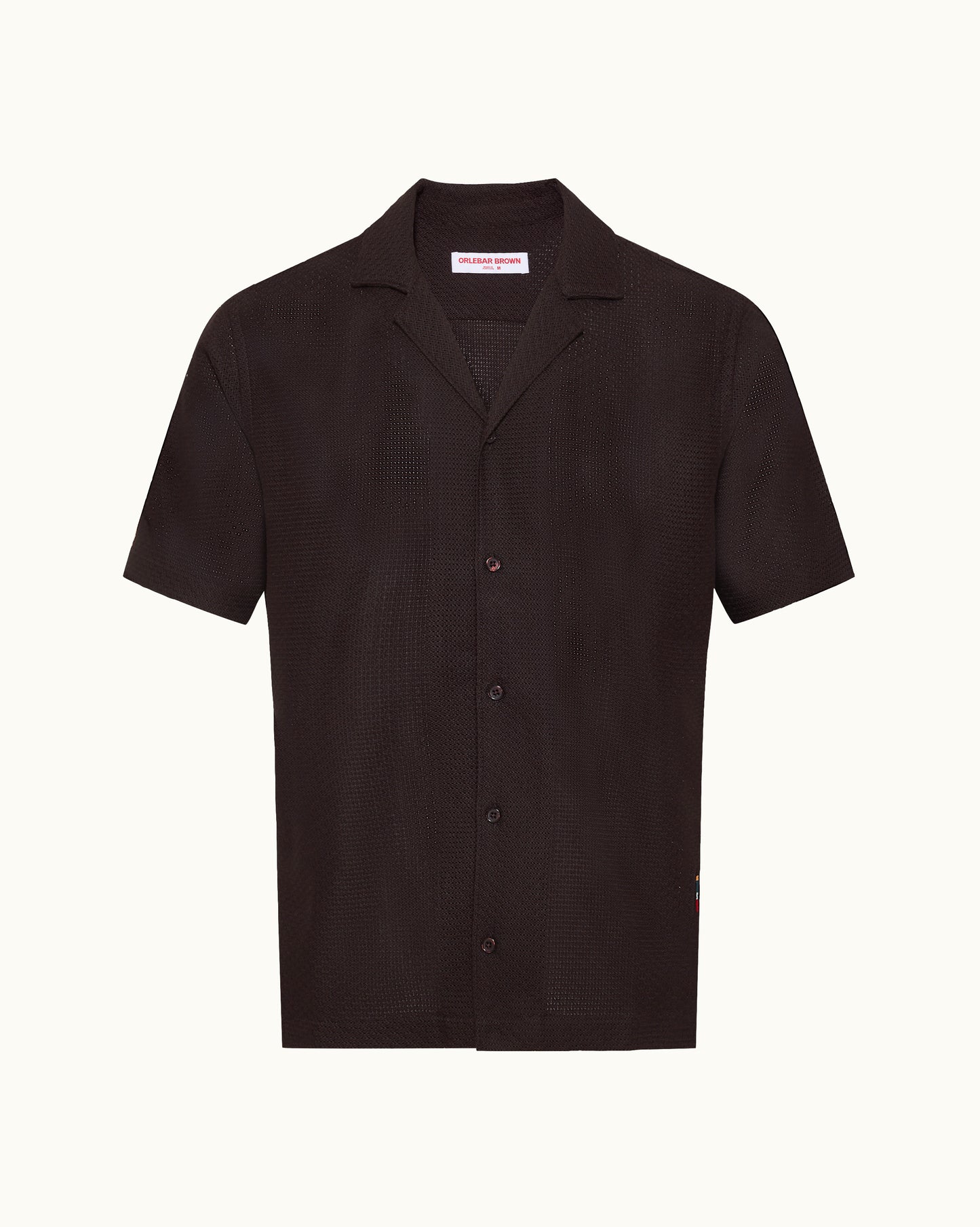 Black short-sleeve shirt on a white background