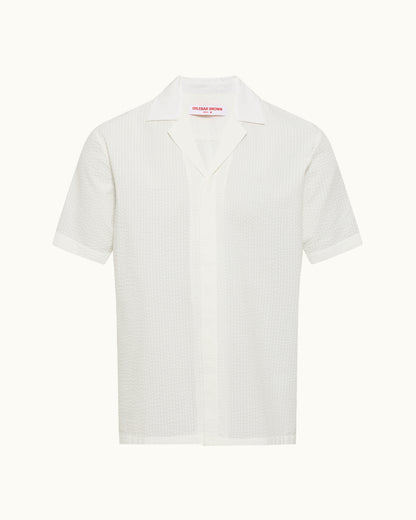 White short-sleeve shirt on a white background