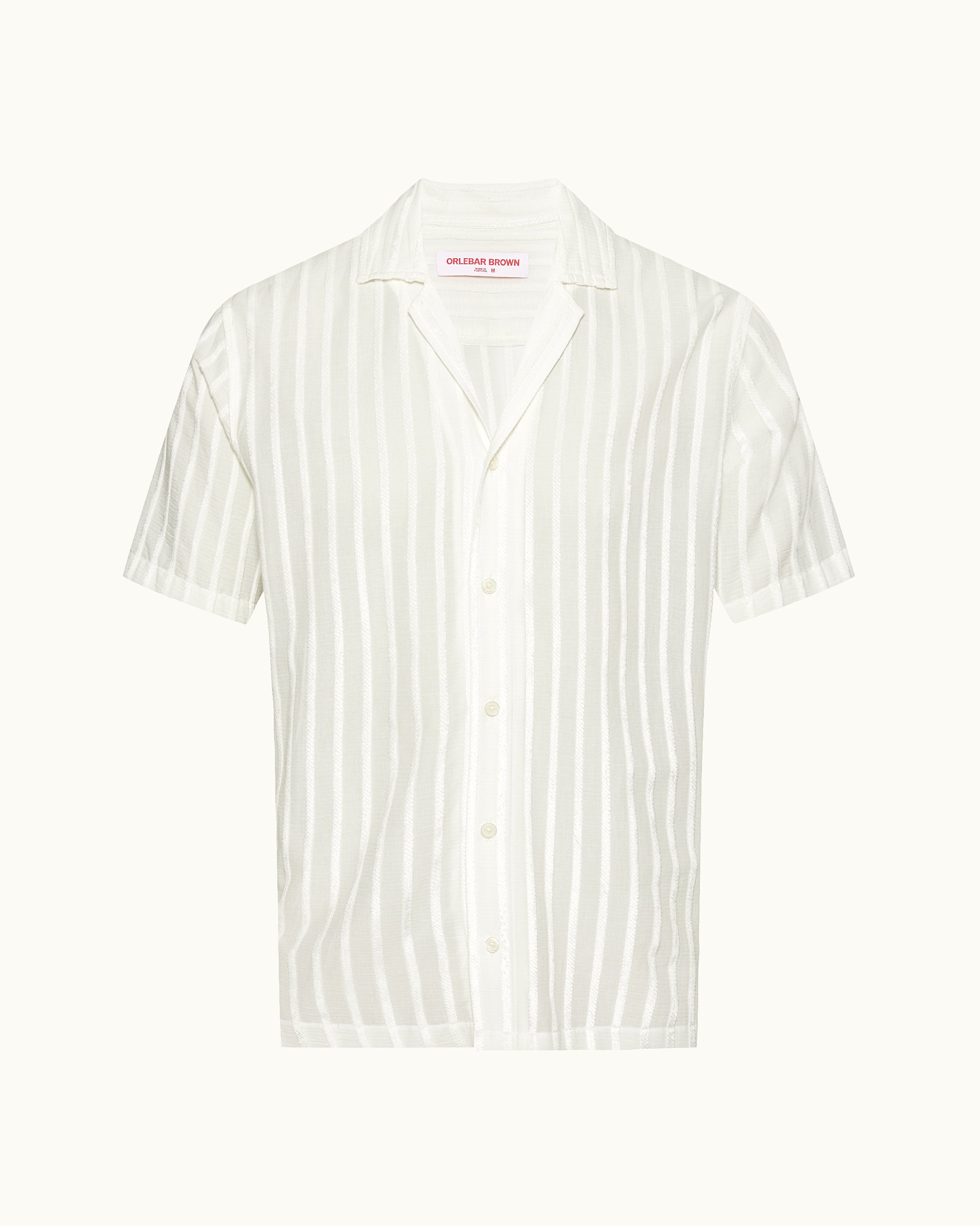 White Stripe Shirt | Luxury Textured Styling – ORLEBAR BROWN