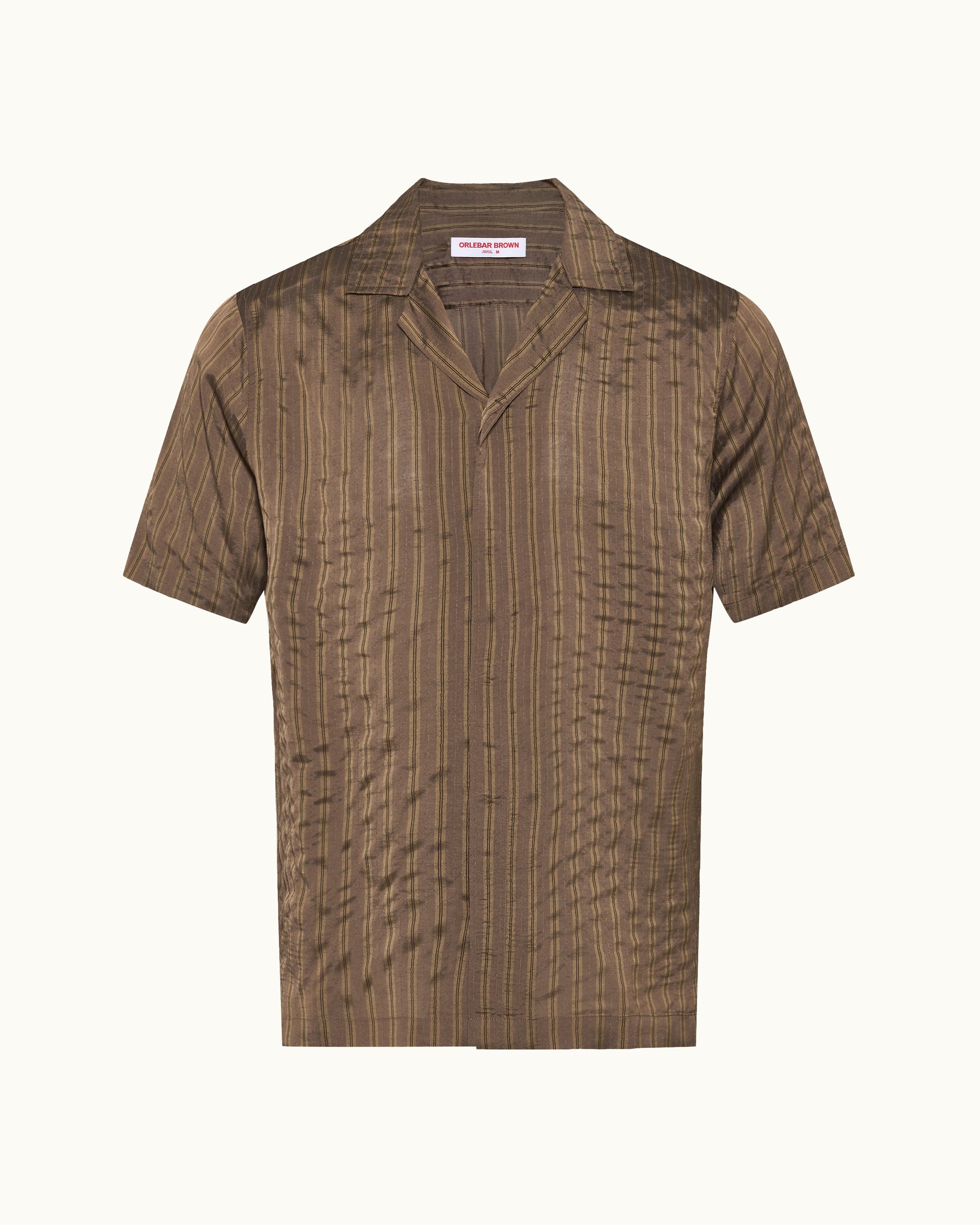 Brown patterned shirt on a white background