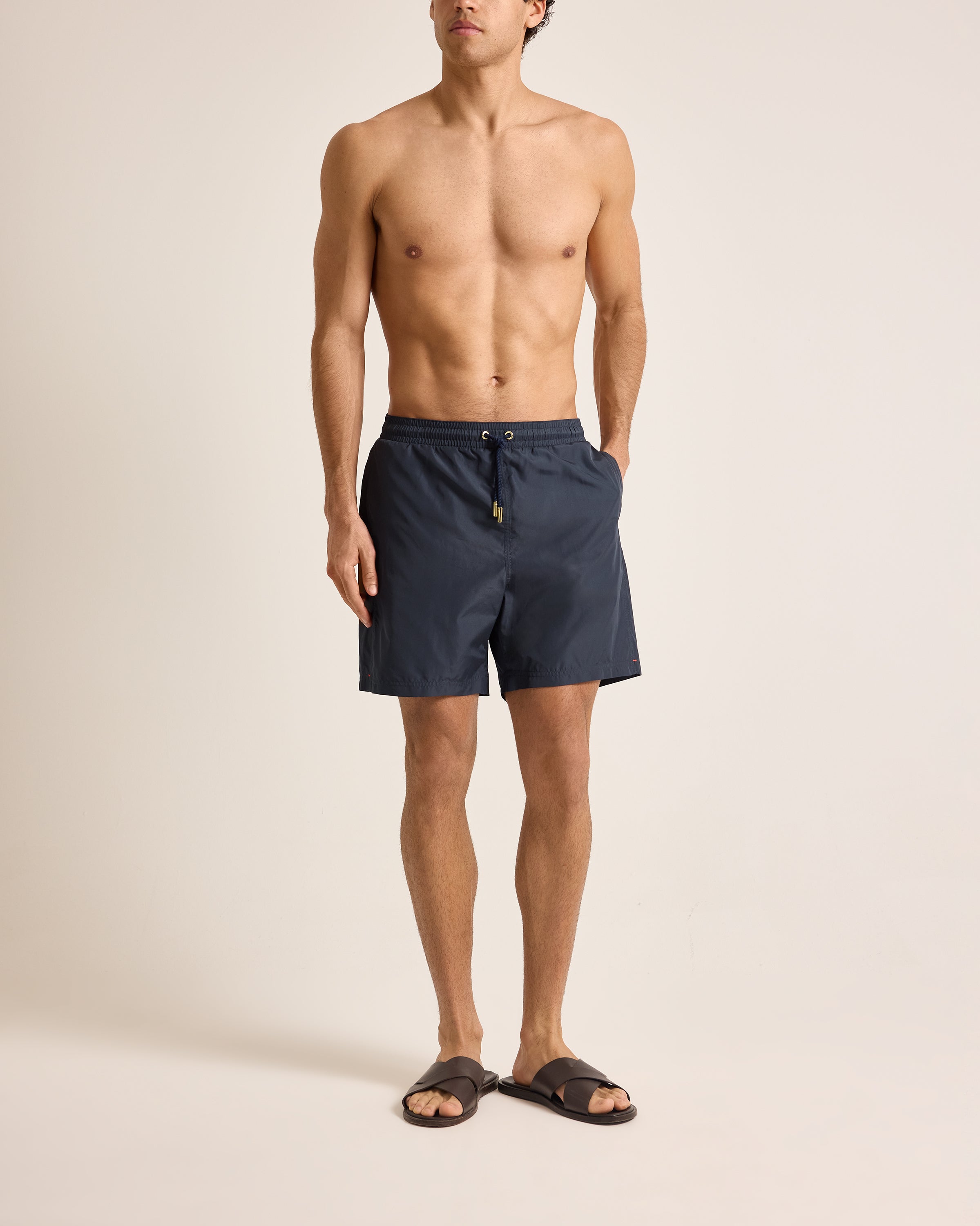 Mens Grey Long Length Tailored Swim Shorts | Orlebar Brown