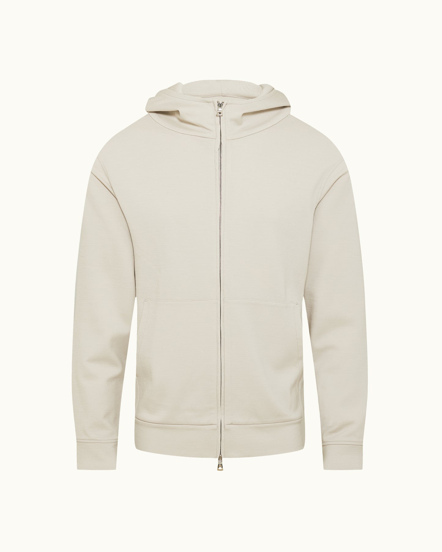 Beige hoodie on a white background