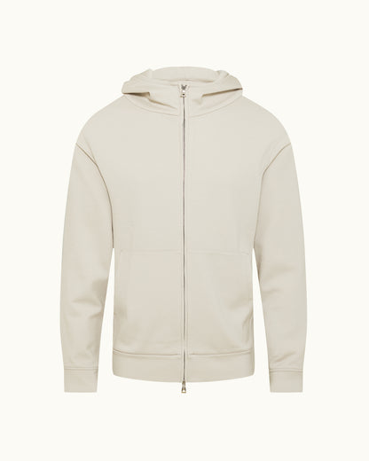 Beige hoodie on a white background