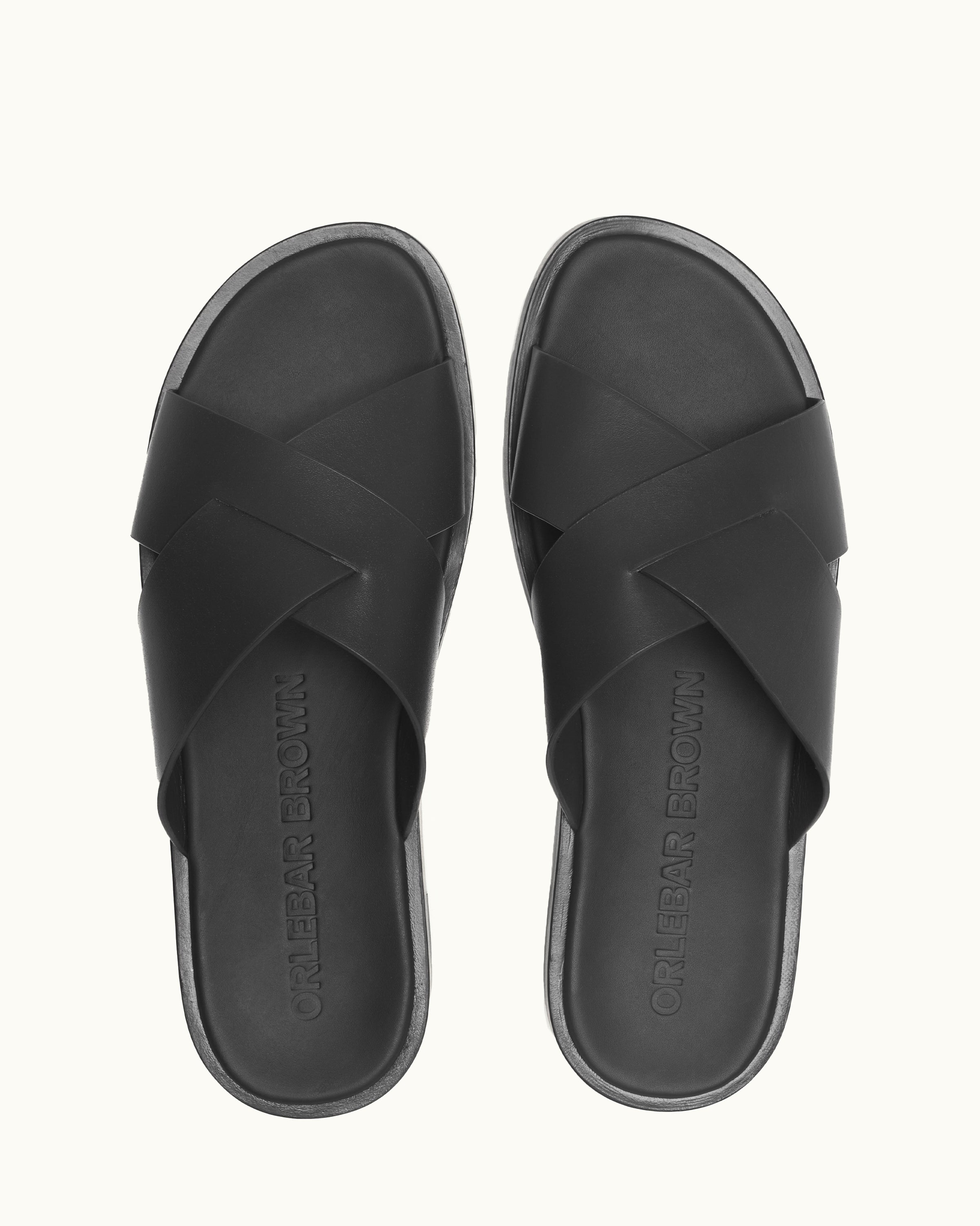 Black Leather Sandals | Mens Footwear – ORLEBAR BROWN