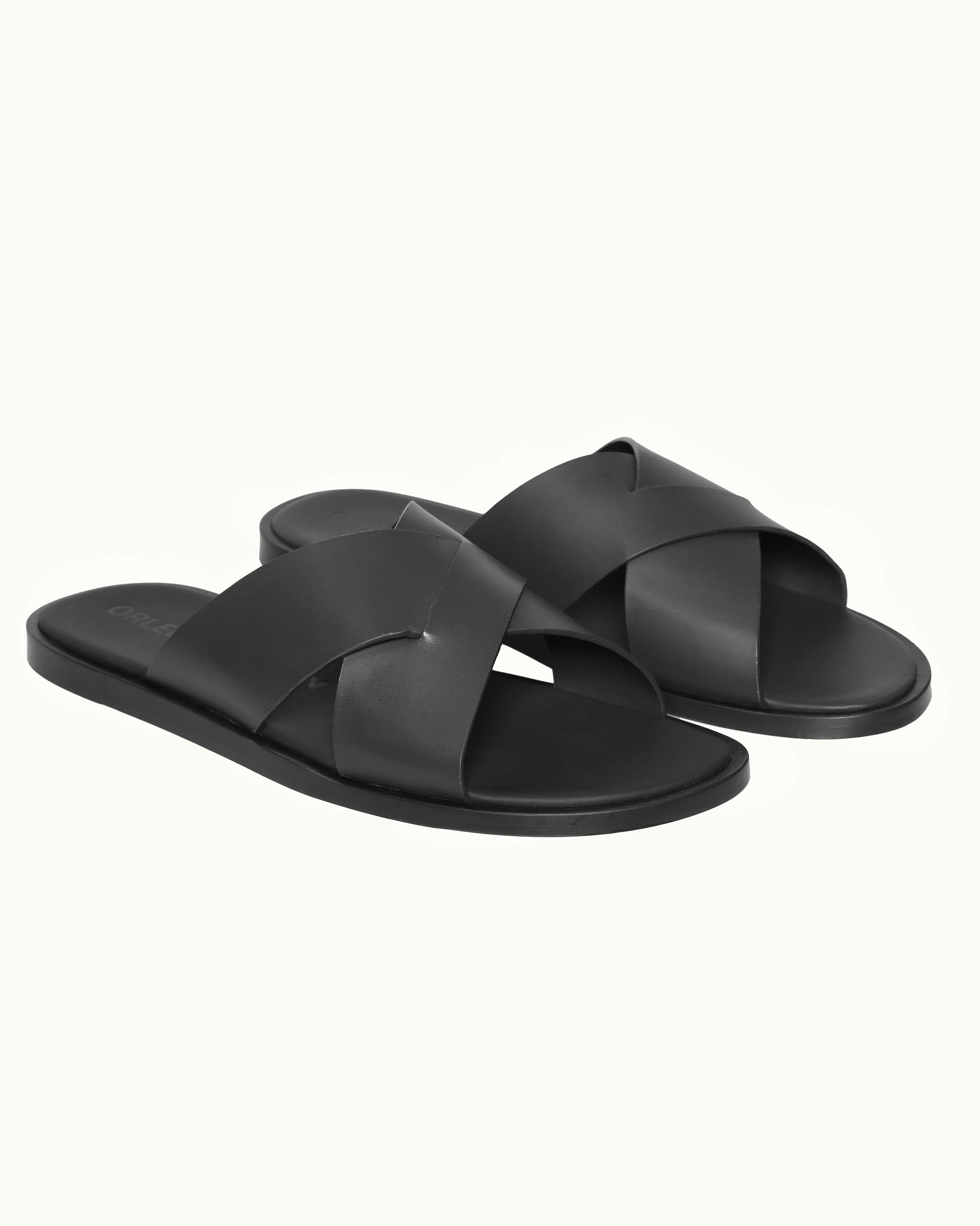 Black Leather Sandals | Mens Footwear – ORLEBAR BROWN